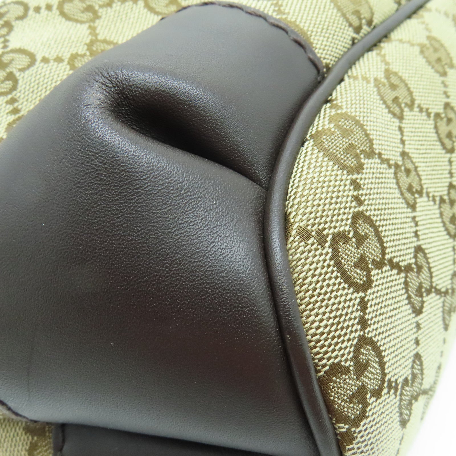 GUCCI 帆布2way Shoulder Bag金扣手挽肩背两用袋啡色