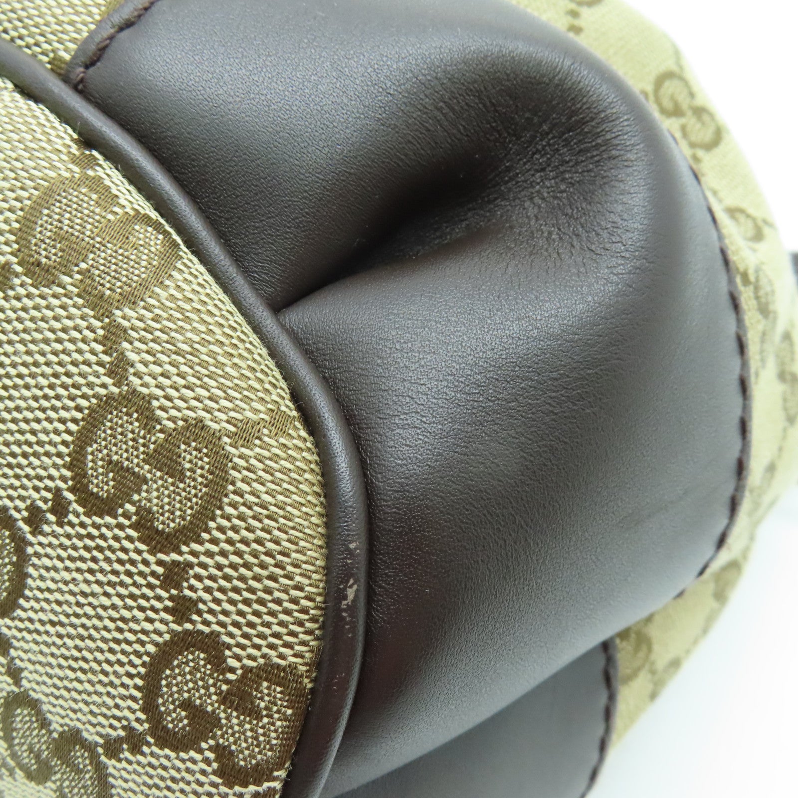 GUCCI 帆布2way Shoulder Bag金扣手挽肩背两用袋啡色