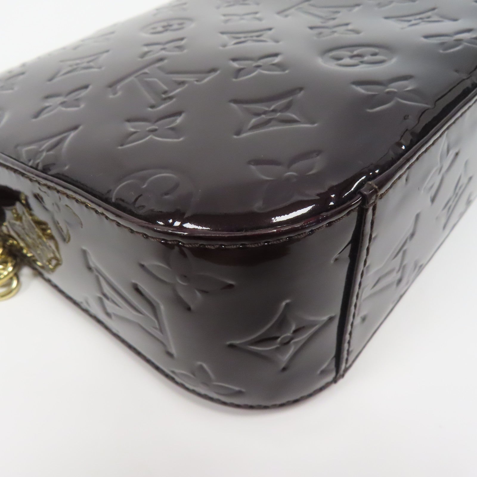 LOUIS VUITTON Monogram Vernis Rodeo Drive金扣鏈帶肩背袋啡色