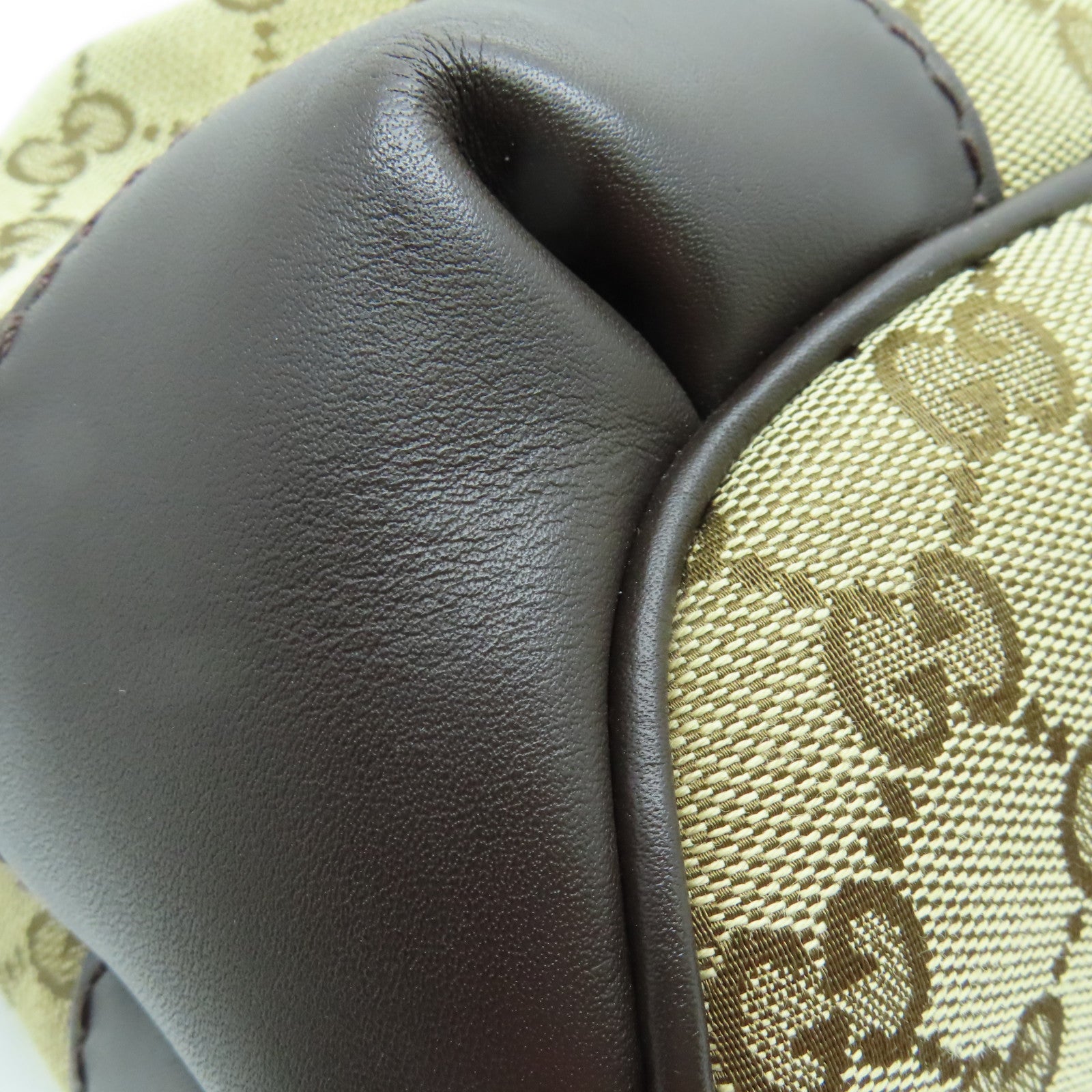 GUCCI 帆布2way Shoulder Bag金扣手挽肩背两用袋啡色