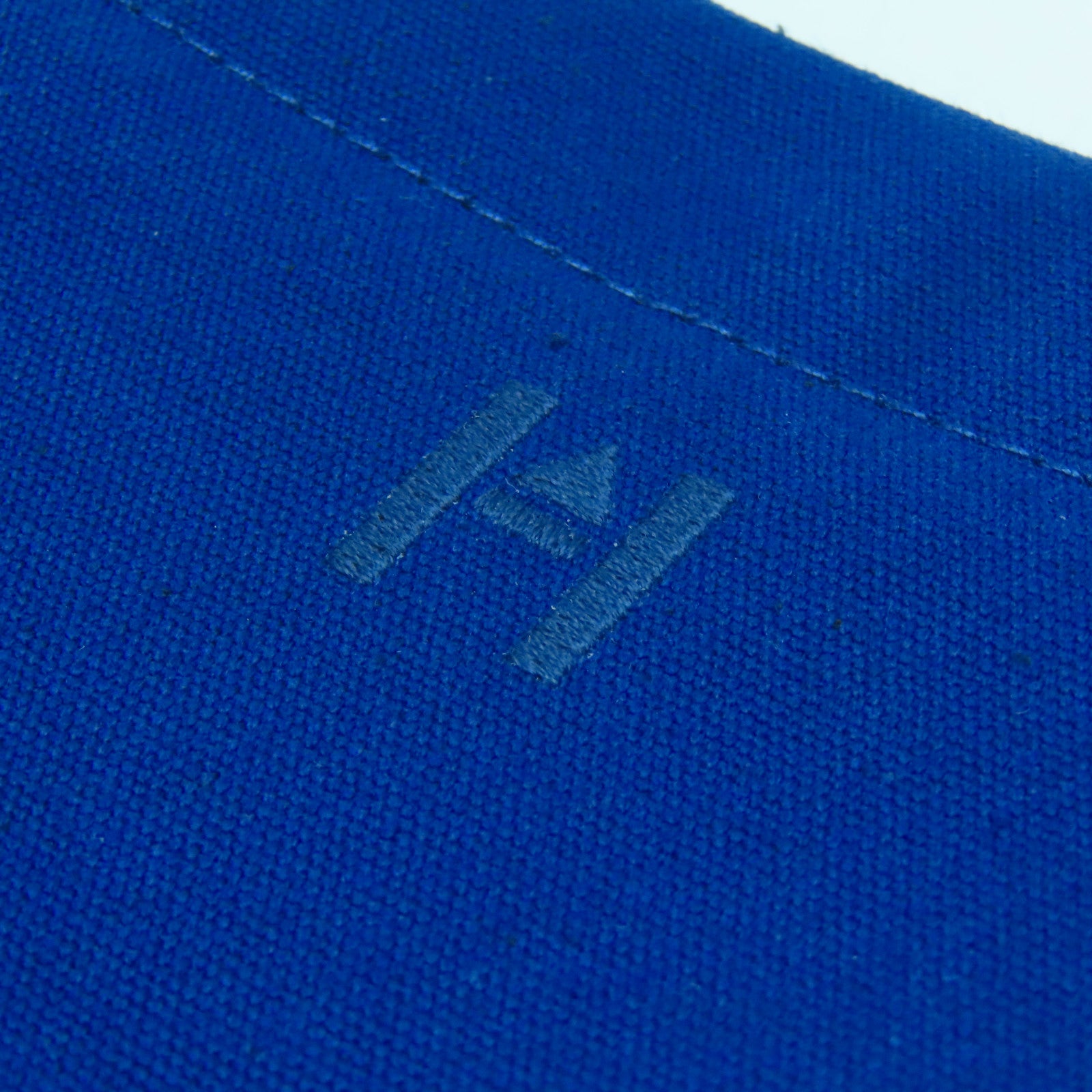 HERMES 棉/尼龍/皮革Toile Toiletry銀扣手拿包藍色