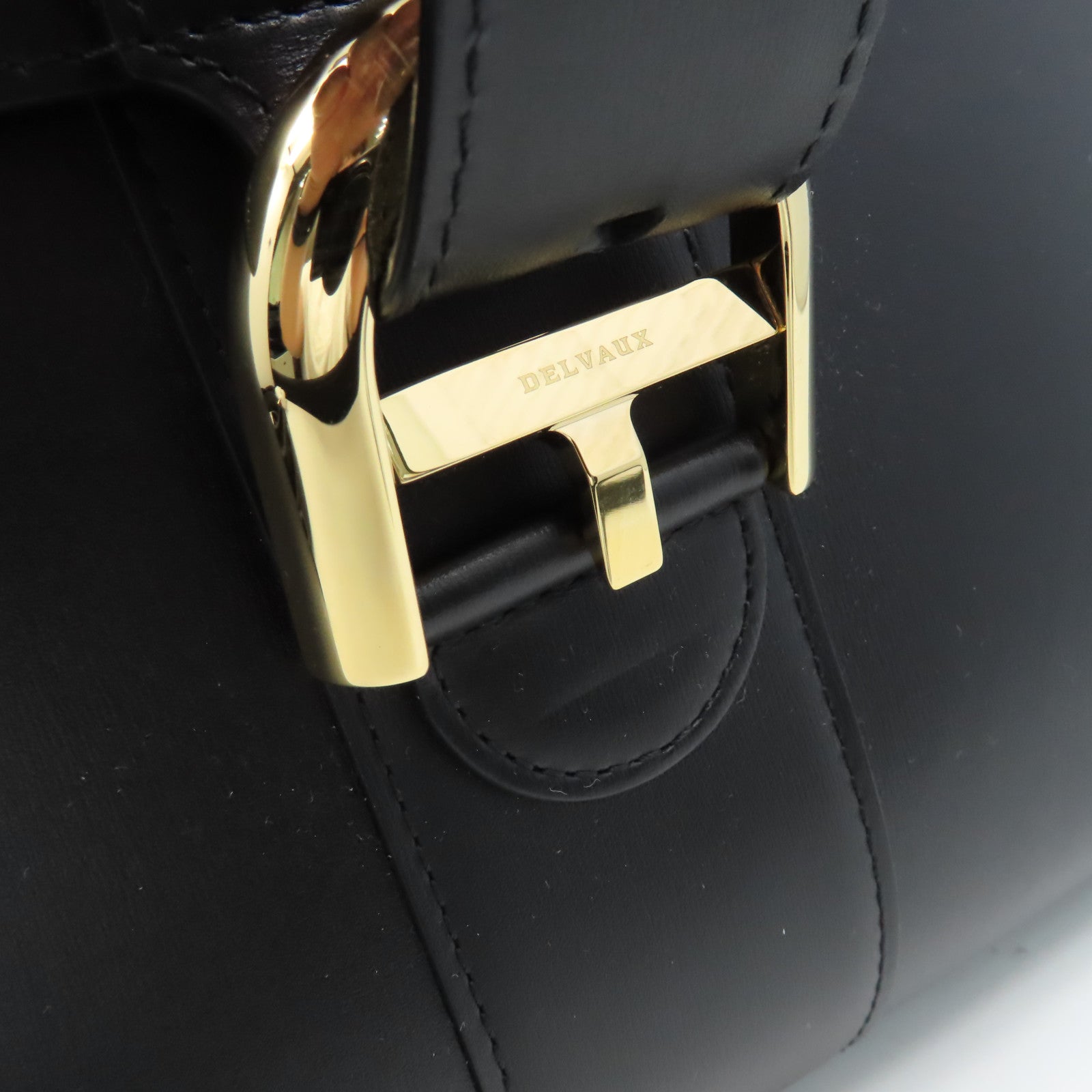 SELECTION 牛皮皮革Delvaux Brillant MM 2Way Shoulder Bag手挽肩背兩用袋黑色