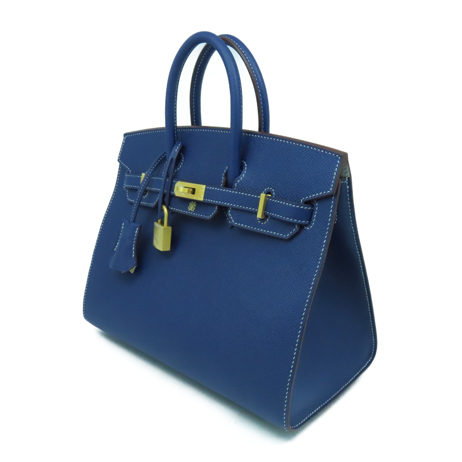 HERMES Epsom皮革Birkin 25 Sellier Special Order金扣手挽袋Bleu Encre墨水藍色
