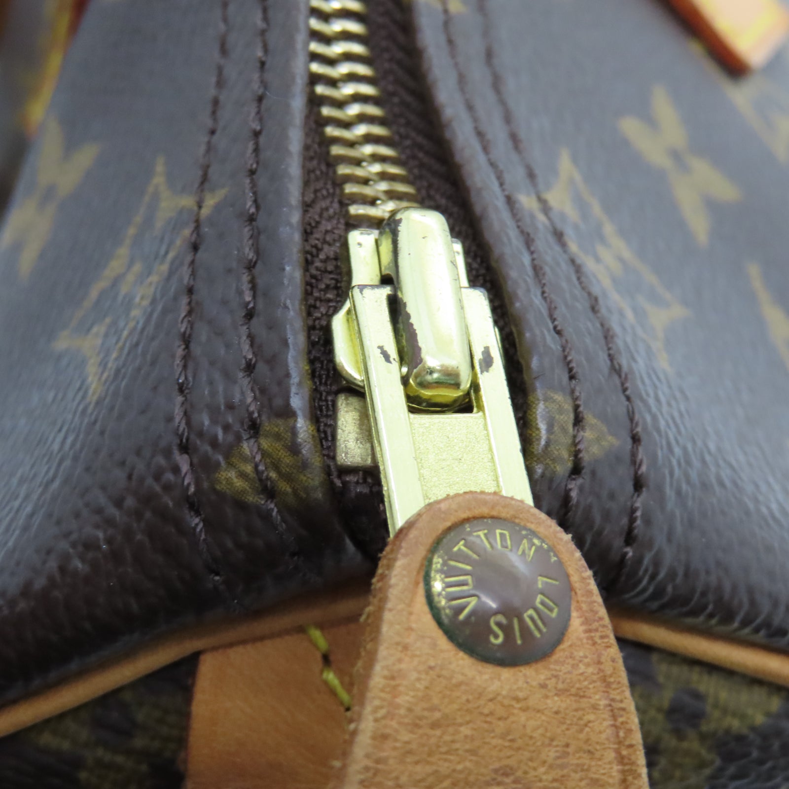 LOUIS VUITTON [Sharp Discount] Monogram Speedy 30 Gold Buckle Hand Bag Brown