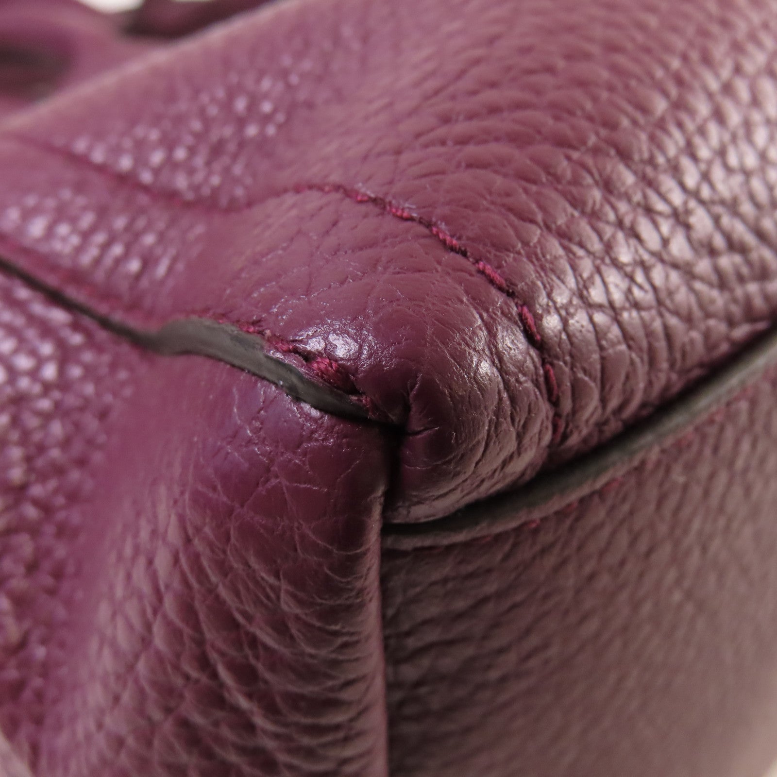 Furla 皮革2Way Shoulder Bag金扣手挽肩背兩用袋酒紅色