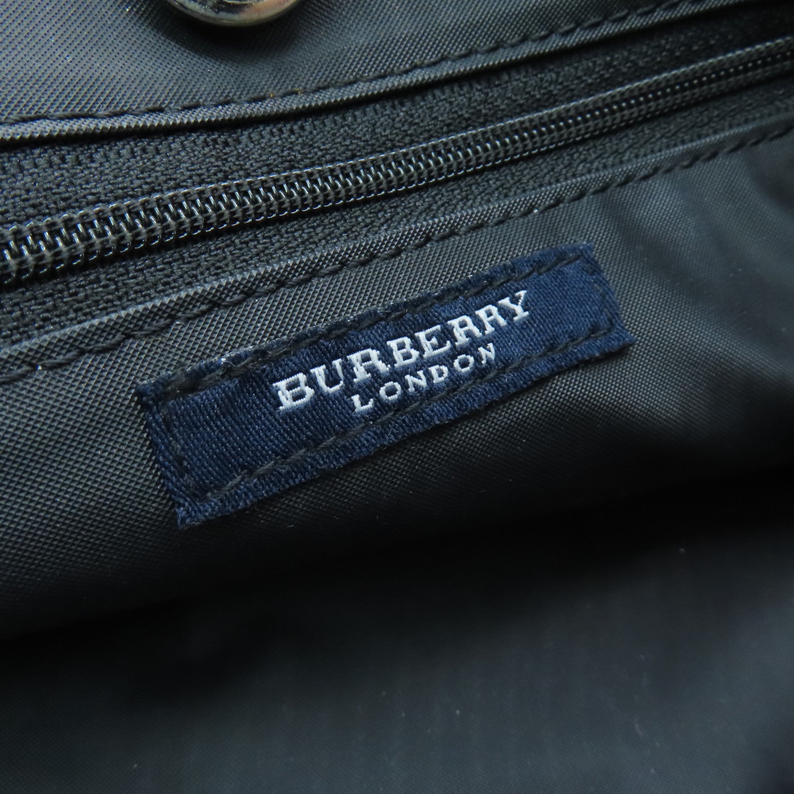 BURBERRY Canvas Handbag Silver Buckle Brown/Black