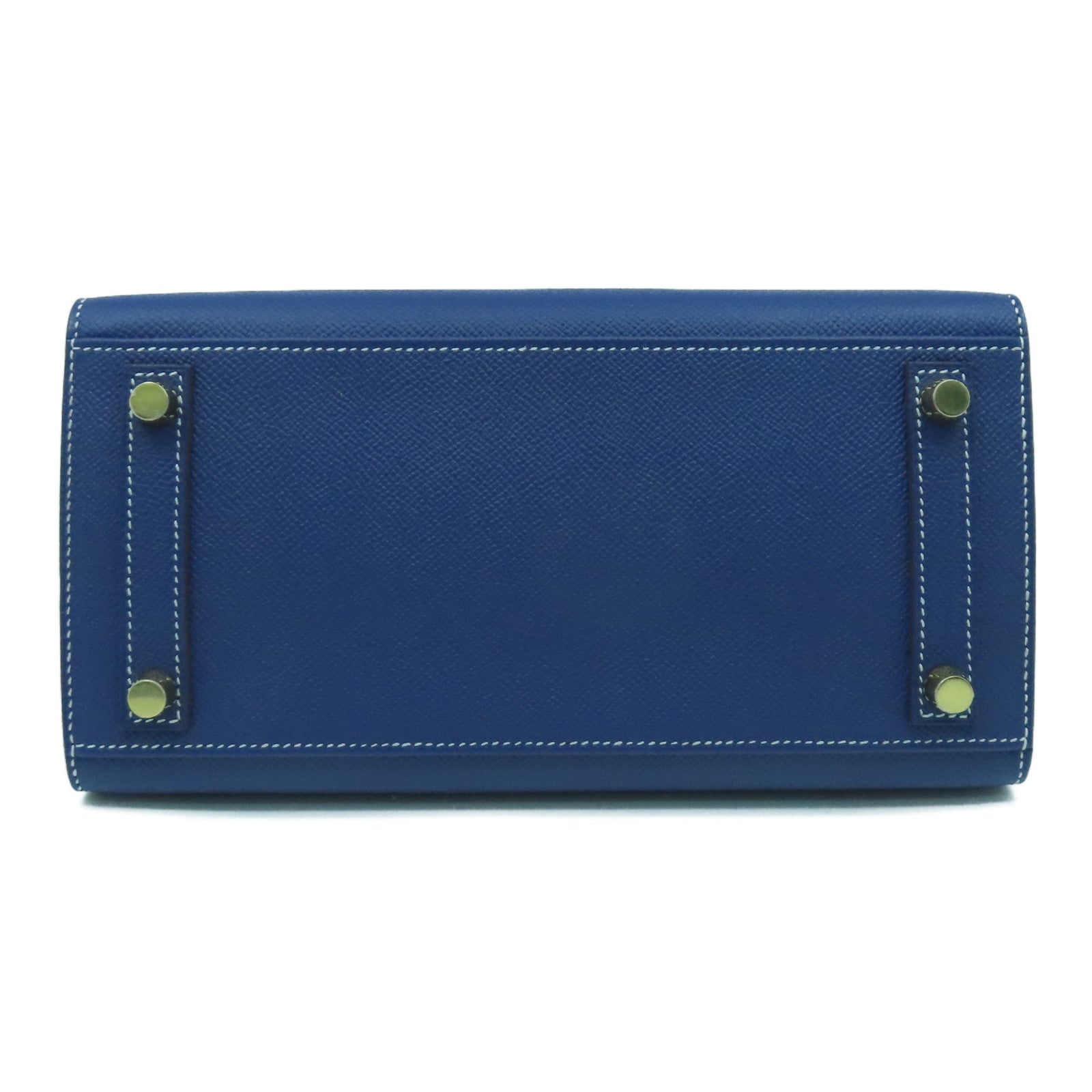 HERMES Epsom皮革Birkin 25 Sellier Special Order金扣手挽袋Bleu Encre墨水藍色