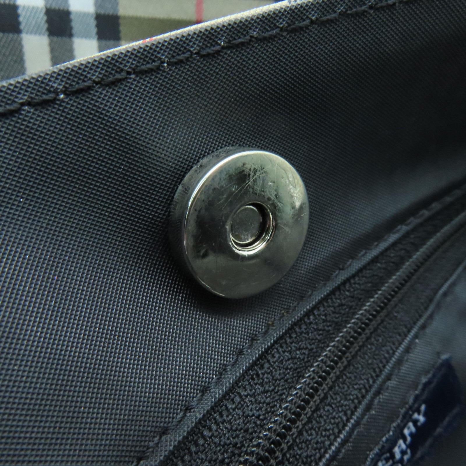 BURBERRY Canvas Handbag Silver Buckle Brown/Black