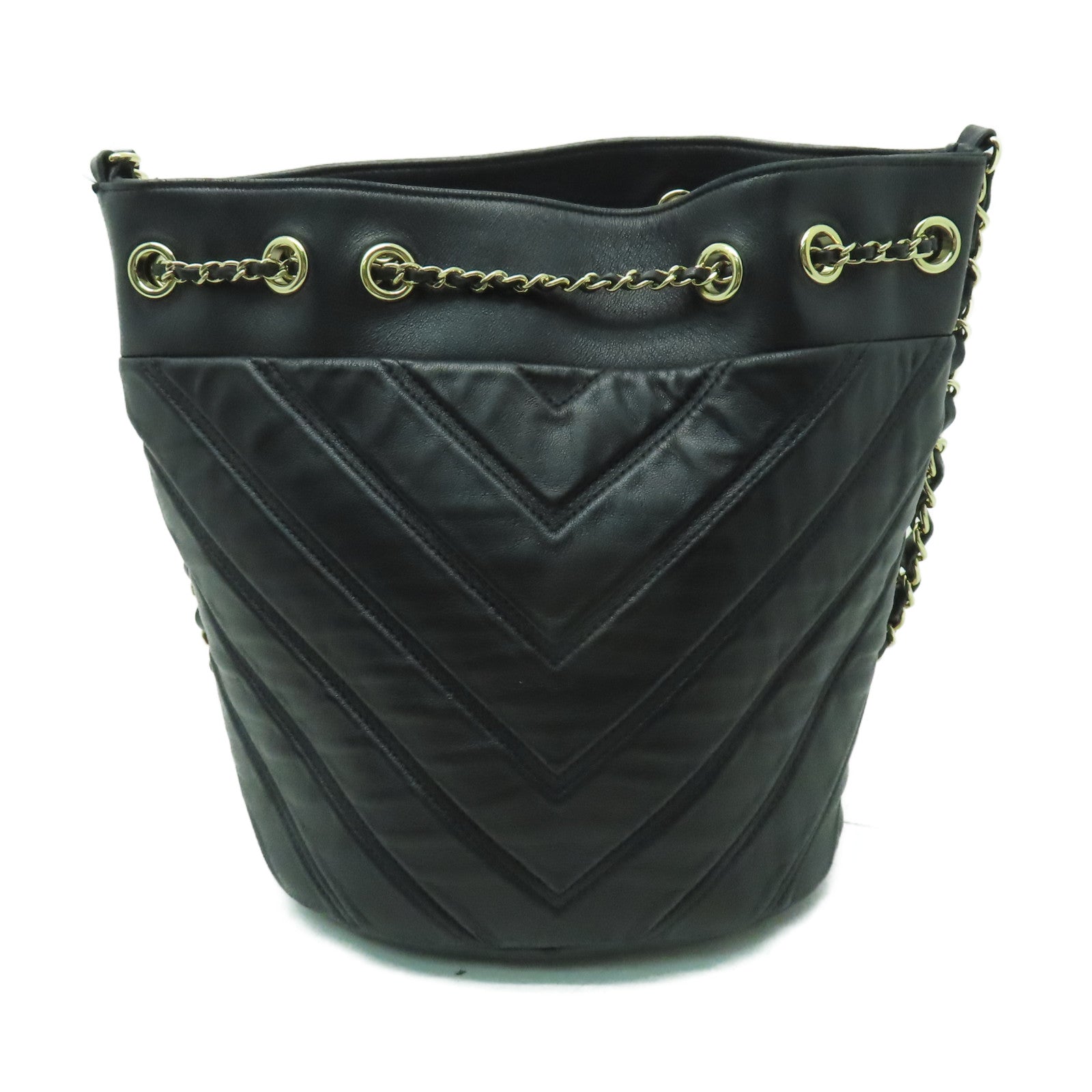 CHANEL 羊皮皮革Shoulder Bag金扣肩背袋黑色