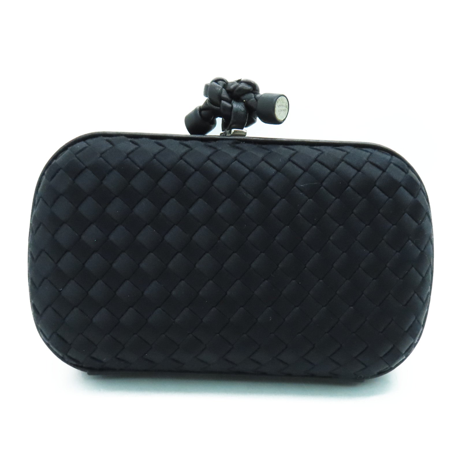 BOTTEGA VENETA Satin/皮革Clutch Bag手拿包黑色