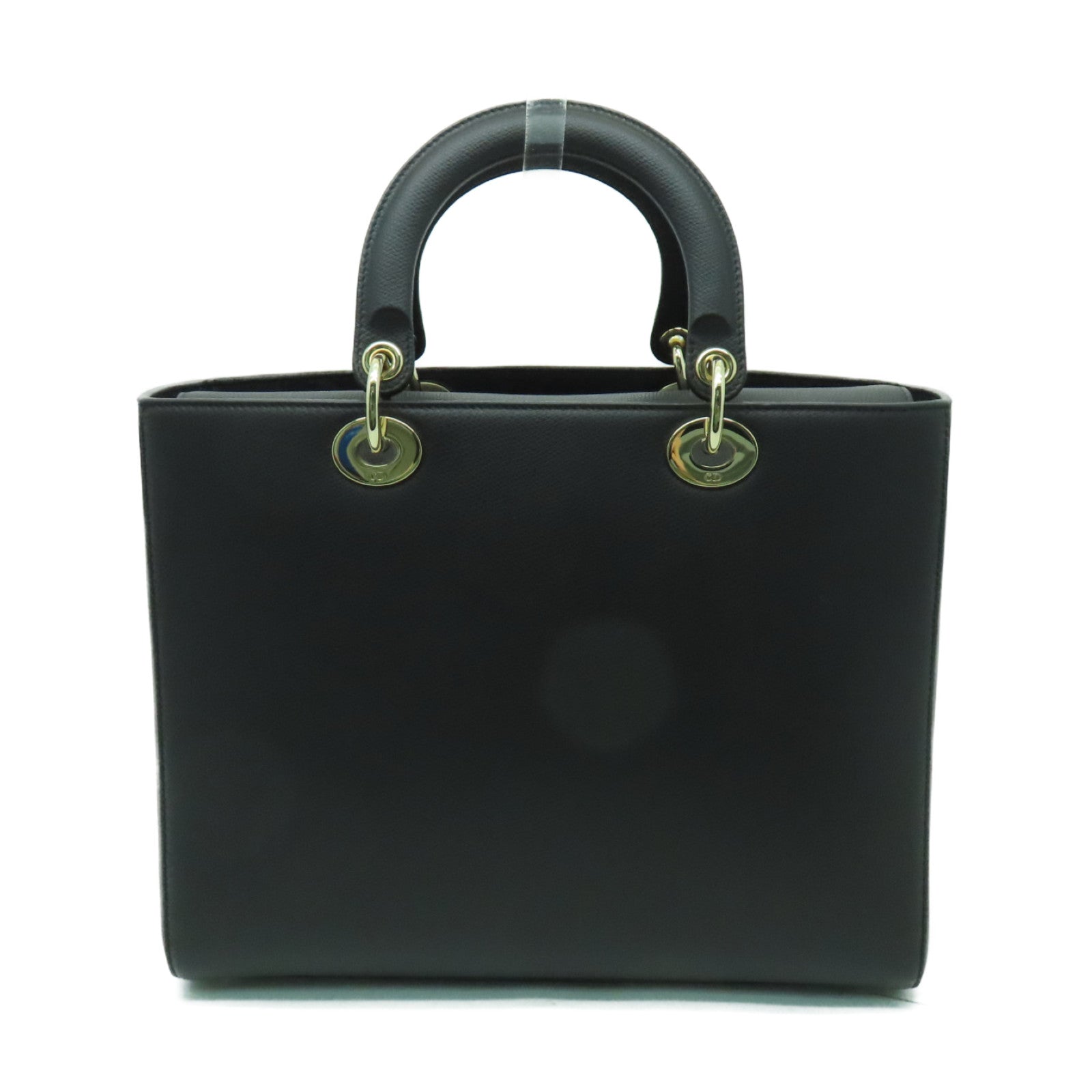 Dior 牛皮皮革Lady Dior金扣手挽肩背兩用袋黒色