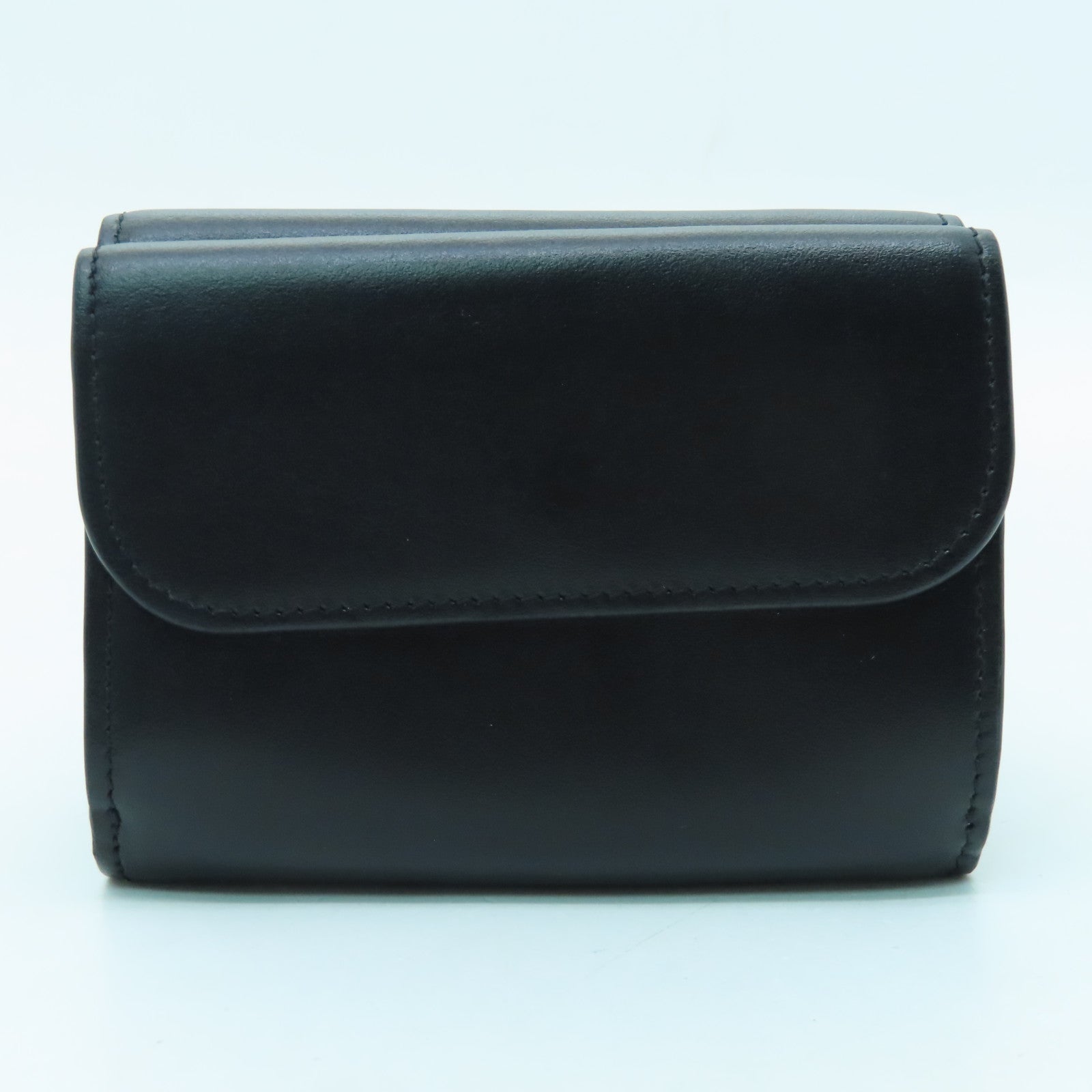 Chloe Leather Wallet Gold Buckle Black