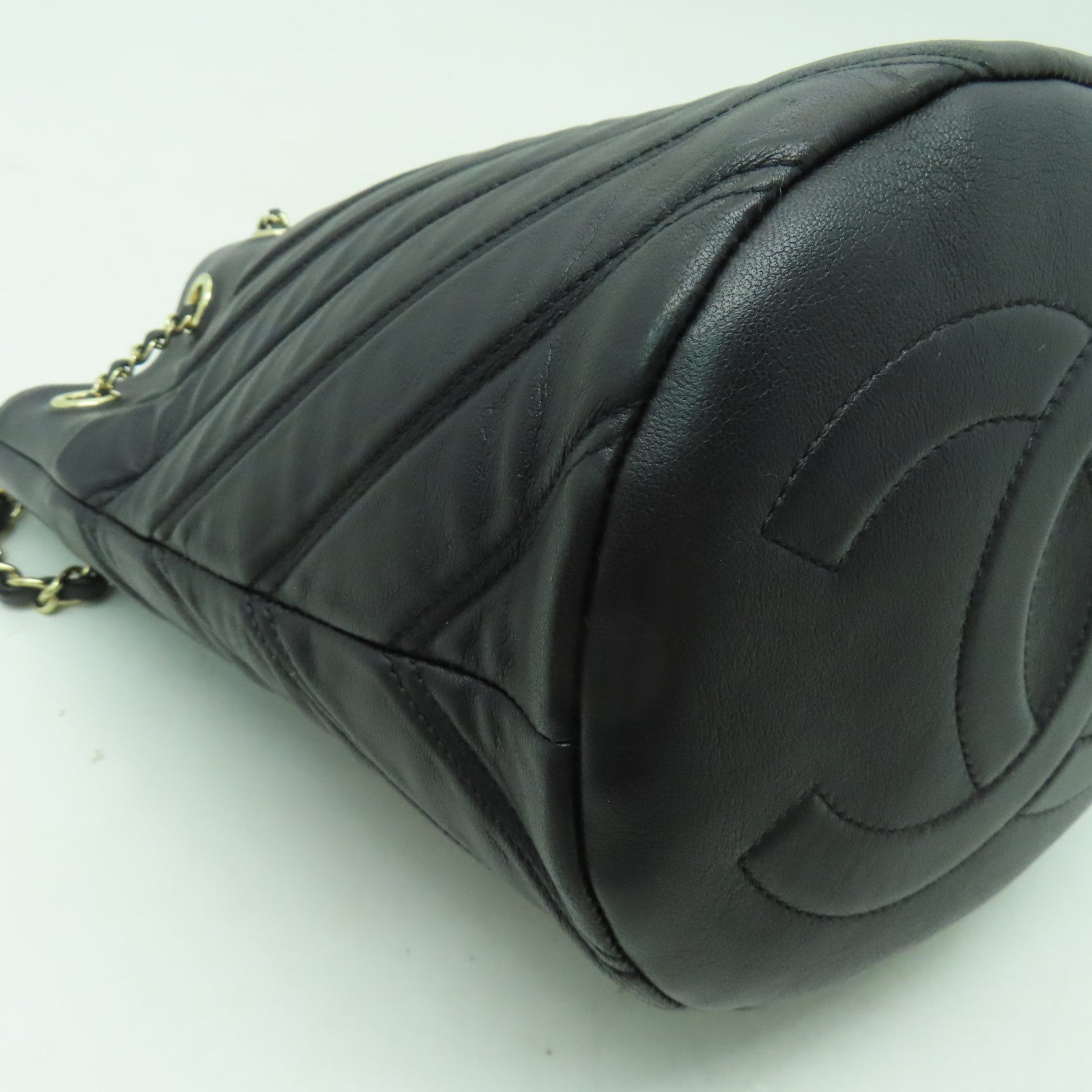 CHANEL 羊皮皮革Shoulder Bag金扣肩背袋黑色