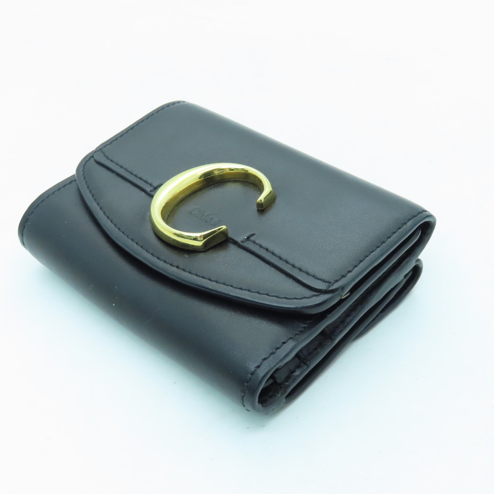 Chloe 牛皮皮革Wallet金扣钱包黑色– Brand Off Hong Kong Online Store