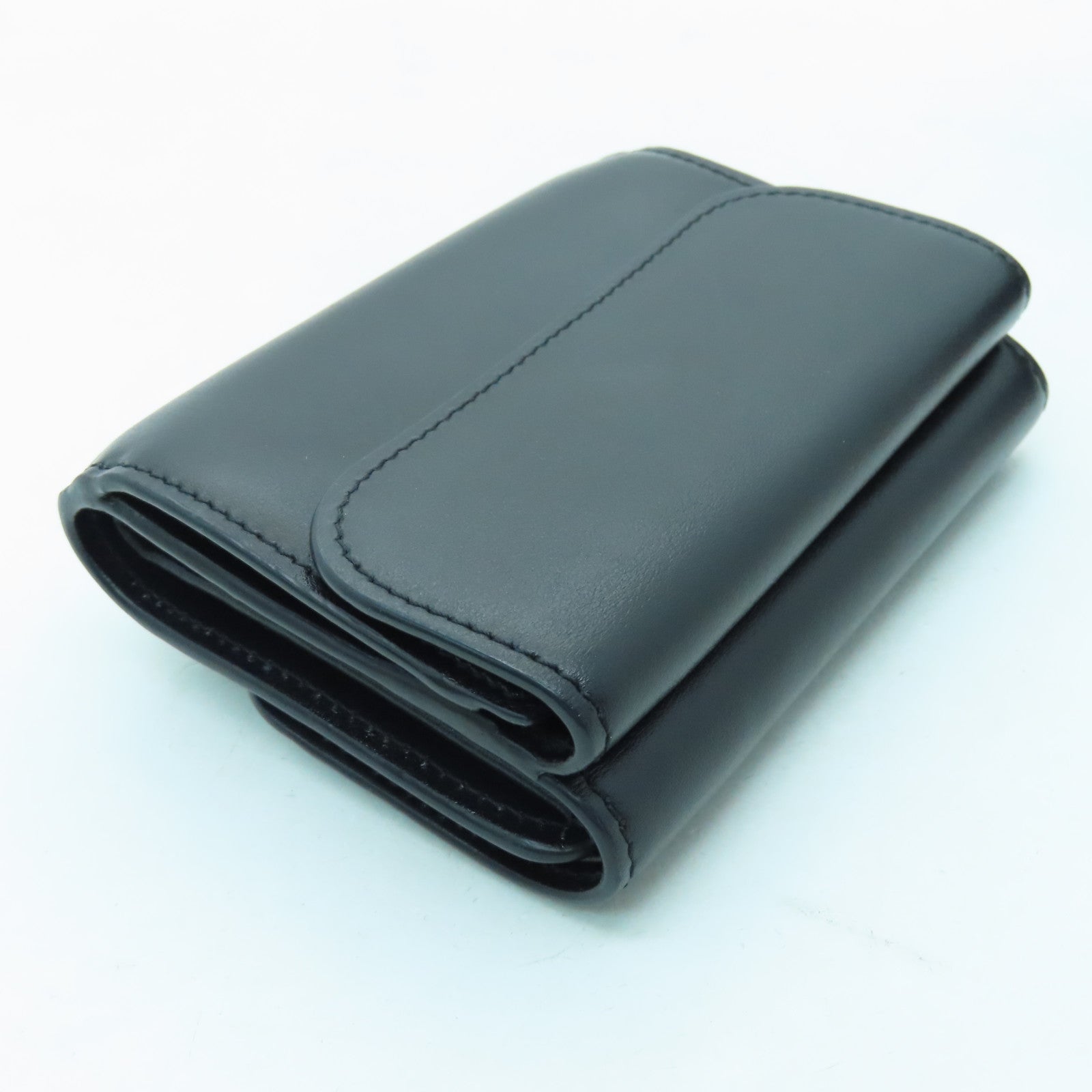 Chloe Leather Wallet Gold Buckle Black