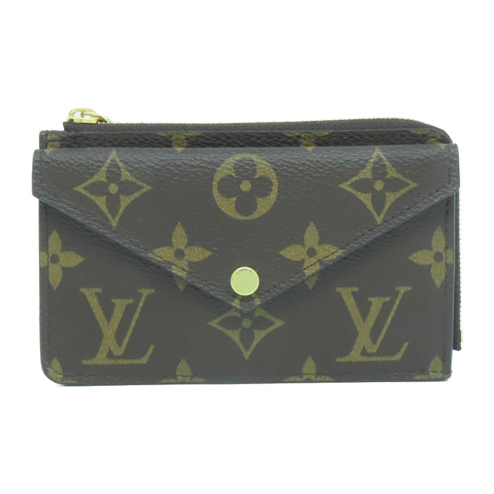 LOUIS VUITTON Monogram Recto Verso金扣卡片套啡色/黑色