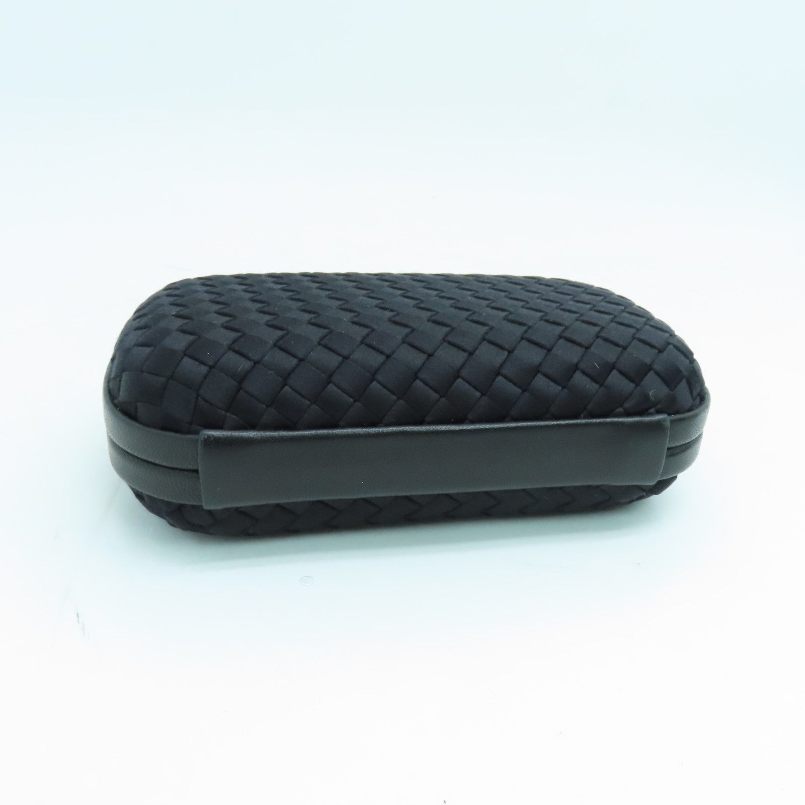 BOTTEGA VENETA Satin/皮革Clutch Bag手拿包黑色