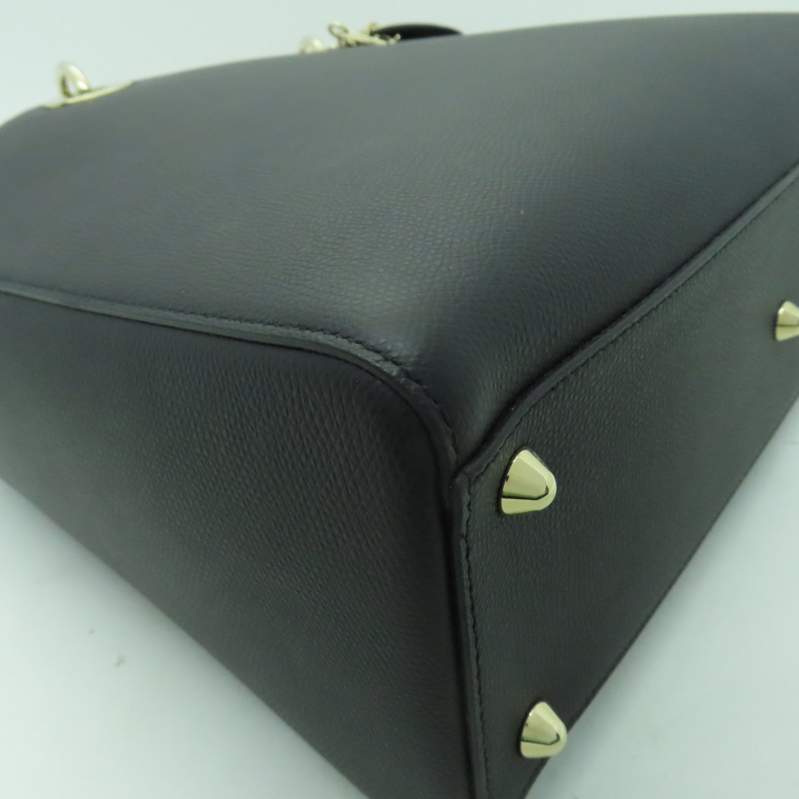Dior 牛皮皮革Lady Dior金扣手挽肩背兩用袋黒色