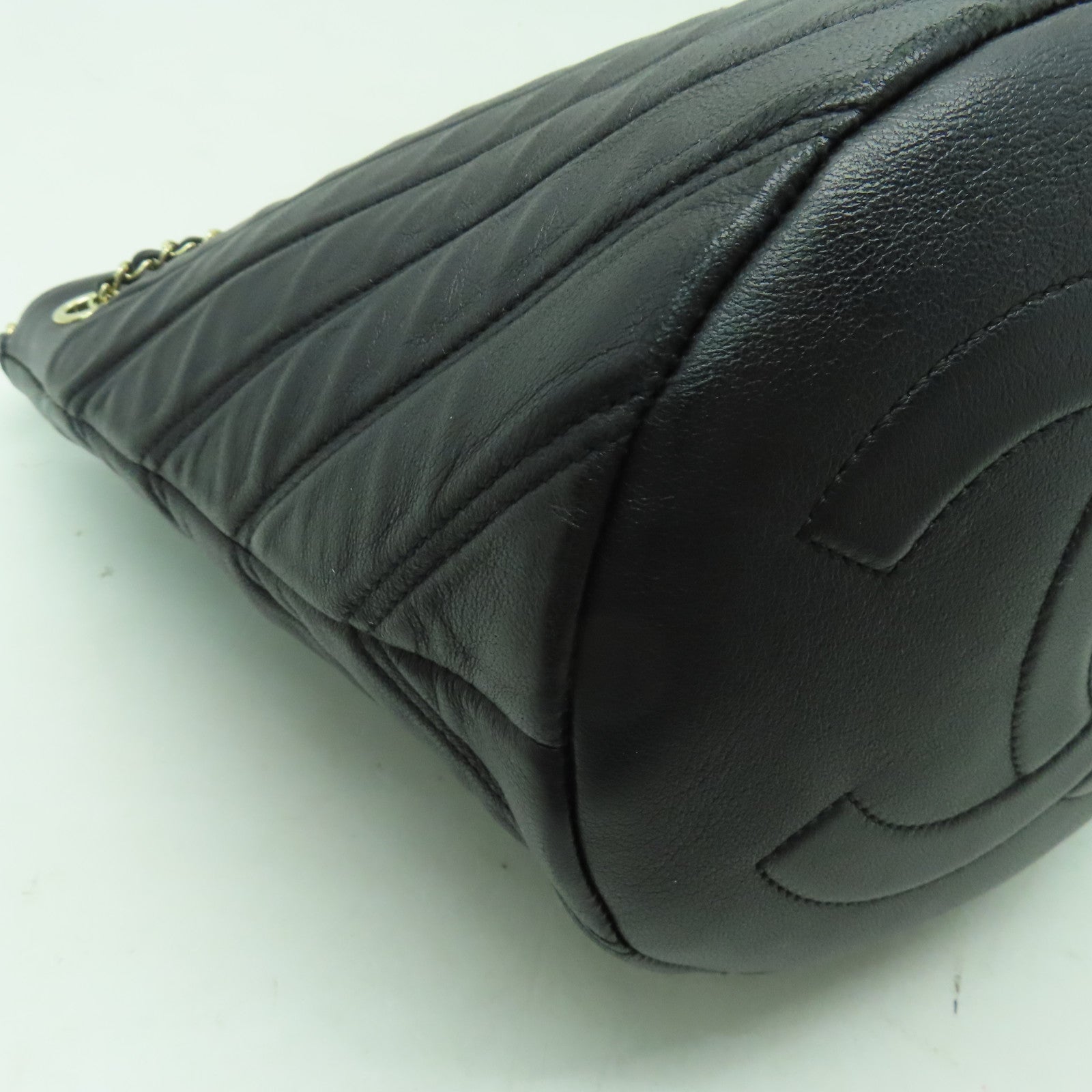 CHANEL 羊皮皮革Shoulder Bag金扣肩背袋黑色