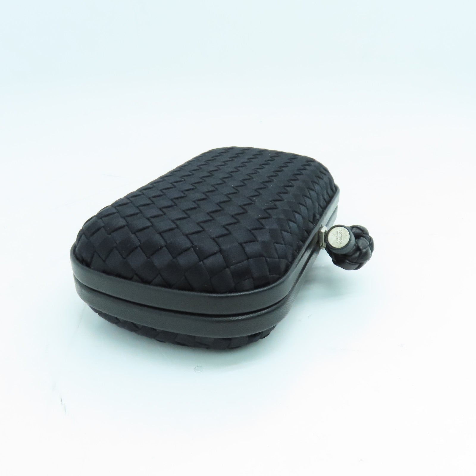 BOTTEGA VENETA Satin/皮革Clutch Bag手拿包黑色