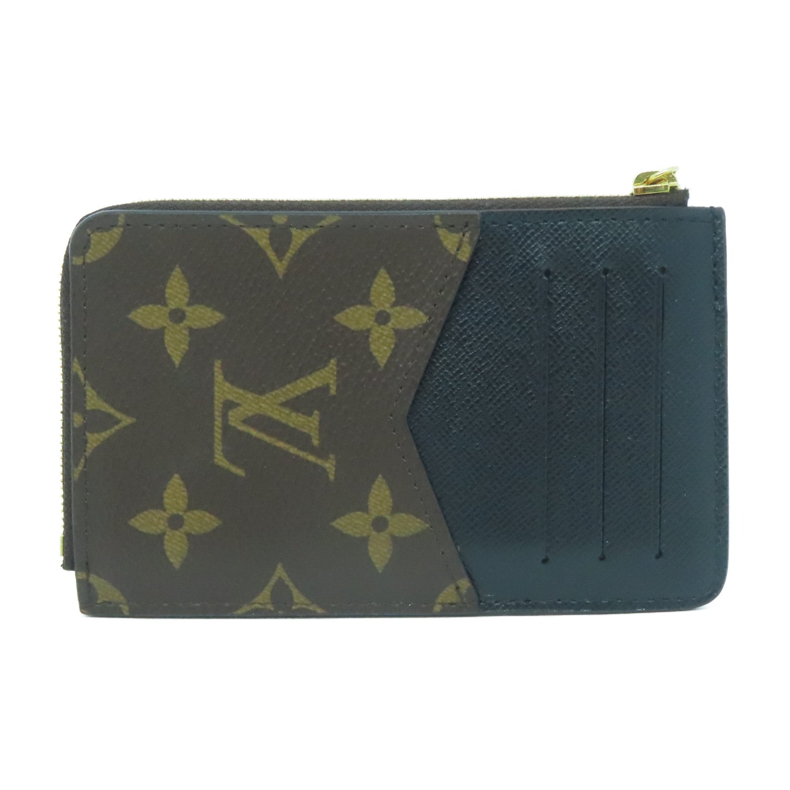 LOUIS VUITTON Monogram Recto Verso金扣卡片套啡色/黑色
