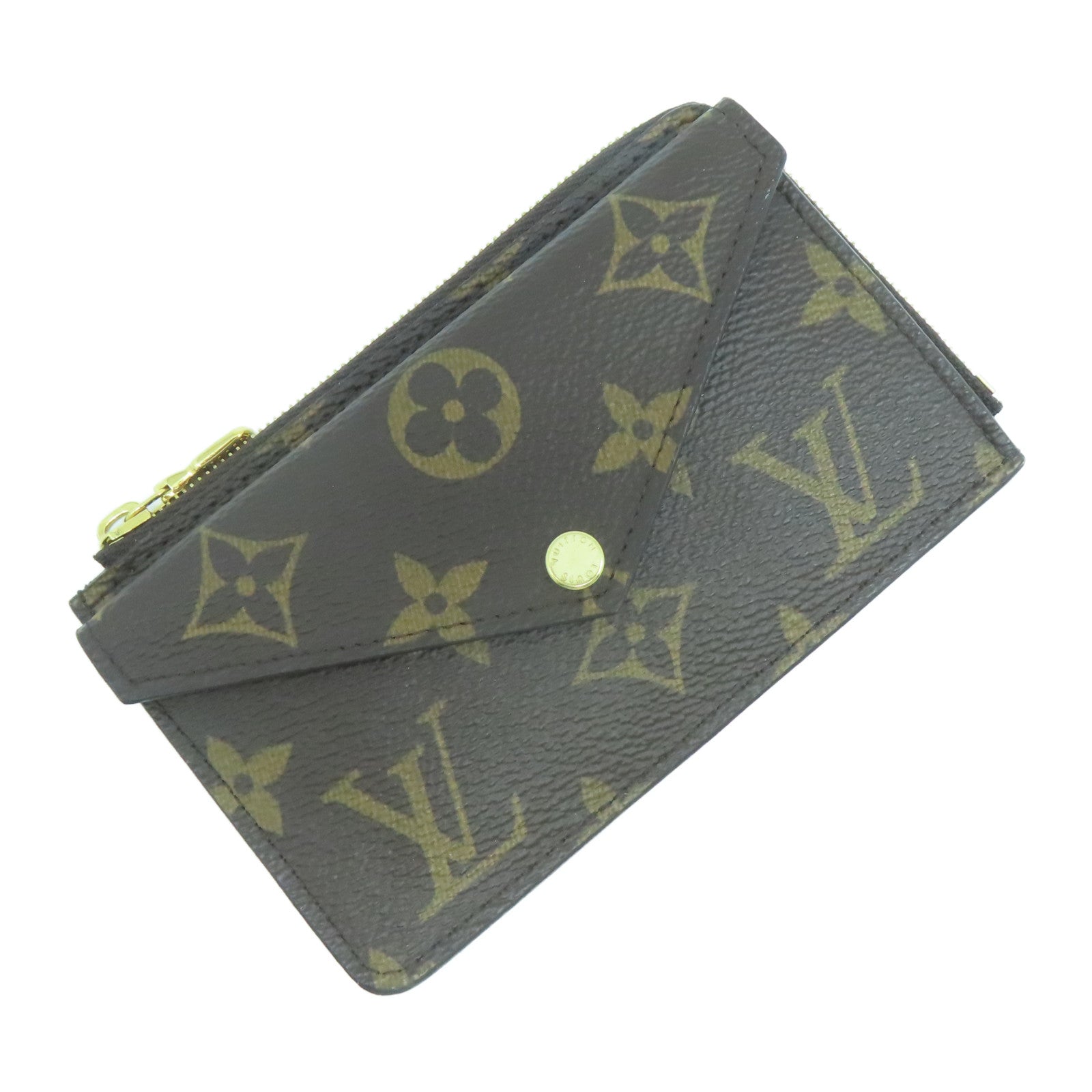 LOUIS VUITTON Monogram Recto Verso金扣卡片套啡色/黑色