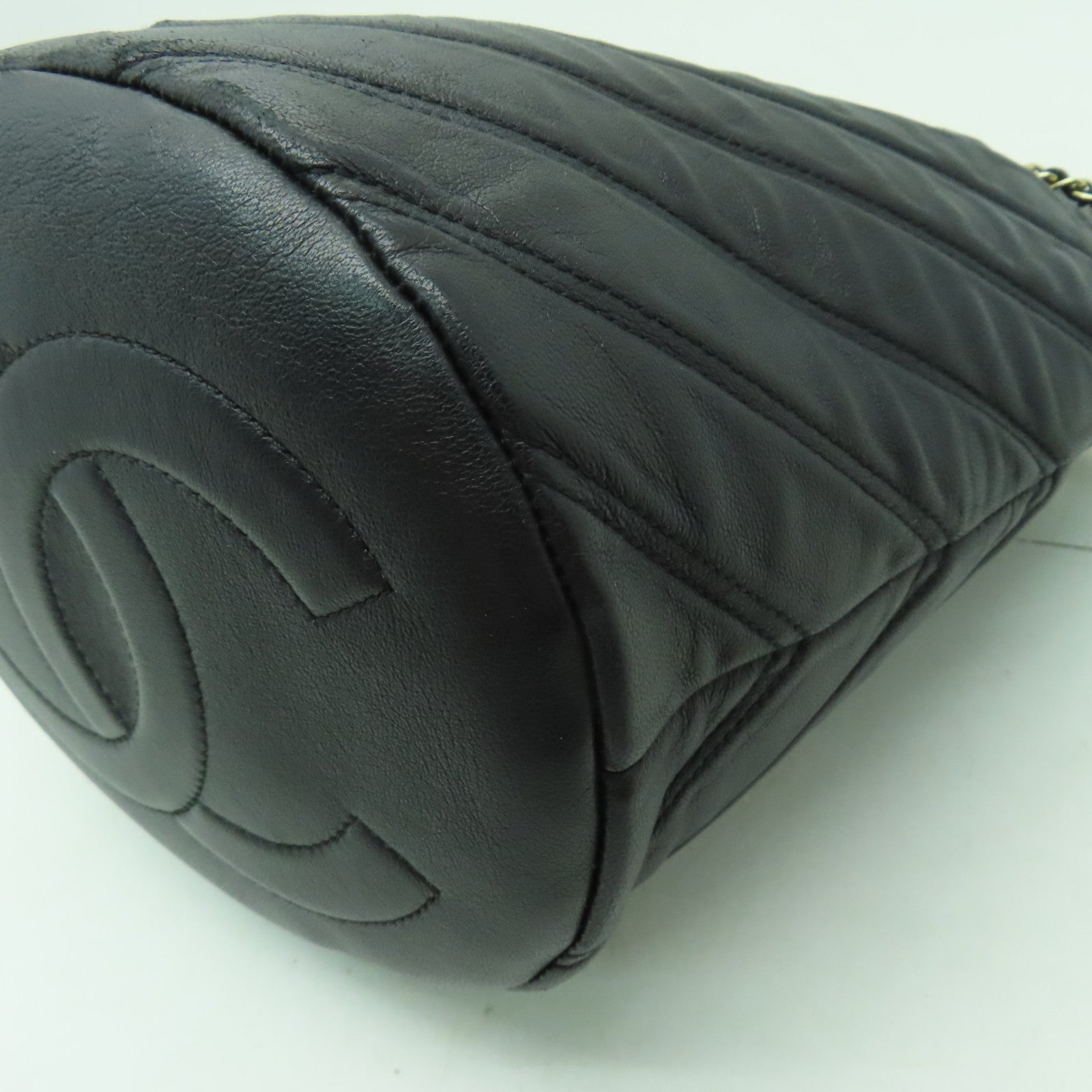 CHANEL 羊皮皮革Shoulder Bag金扣肩背袋黑色