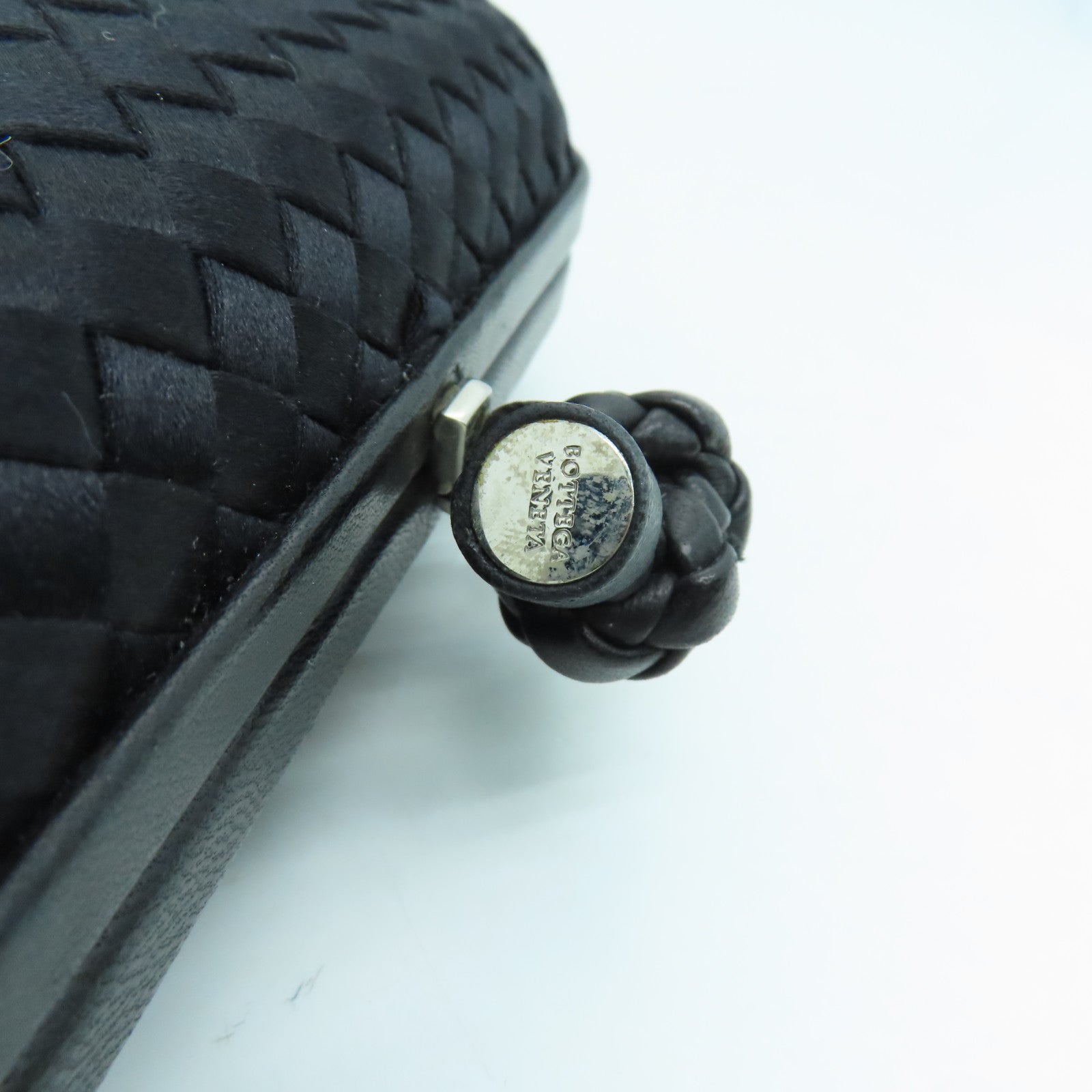 BOTTEGA VENETA Satin/皮革Clutch Bag手拿包黑色