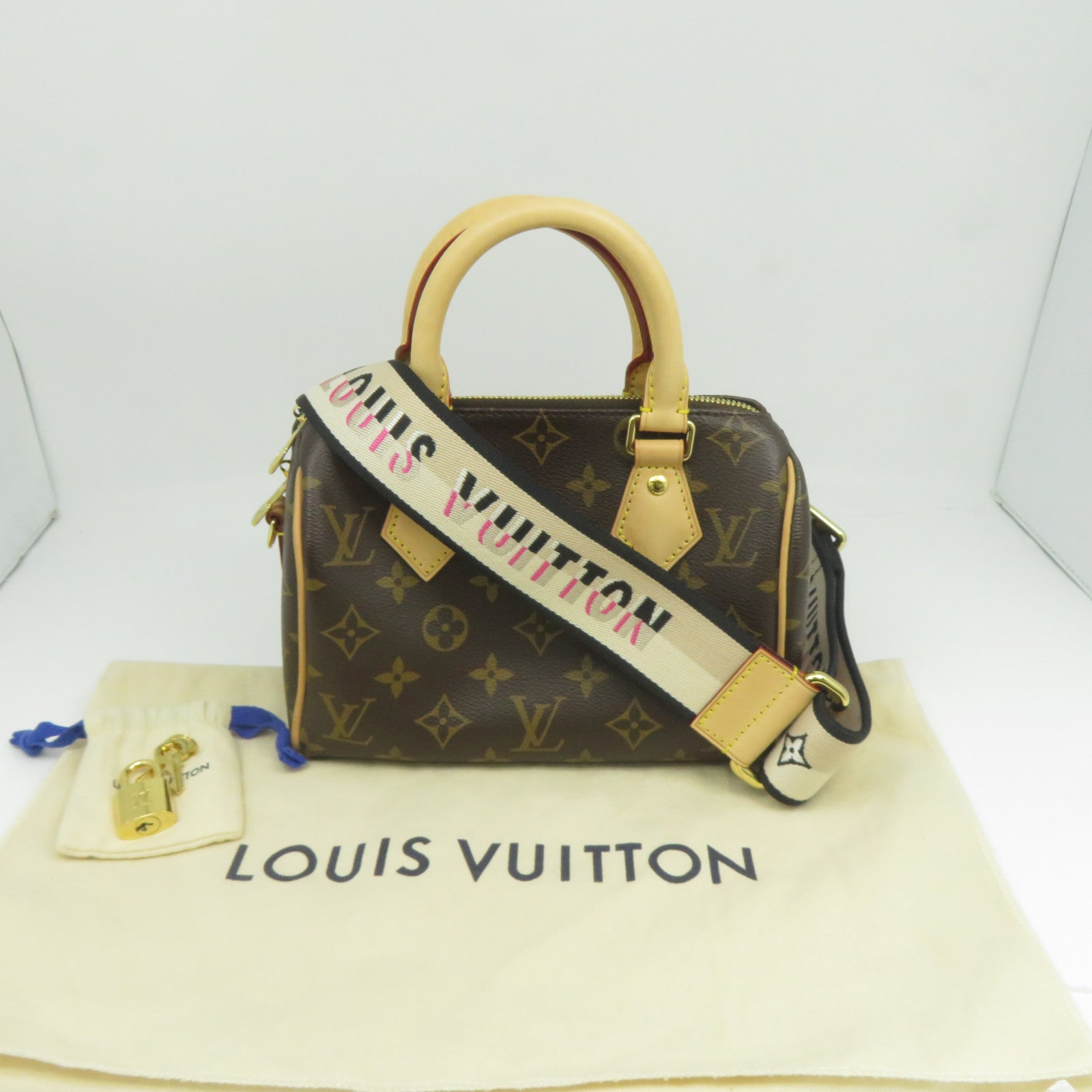 LOUIS VUITTON Monogram Speedy 20金扣手挽肩背兩用袋啡色