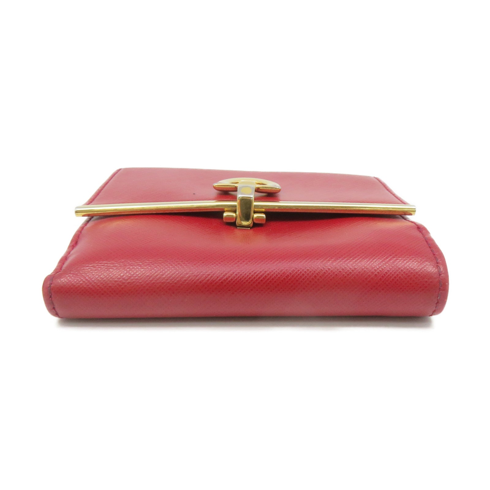 Salvatore Ferragamo 牛皮皮革Short Wallet金扣短錢包紅色