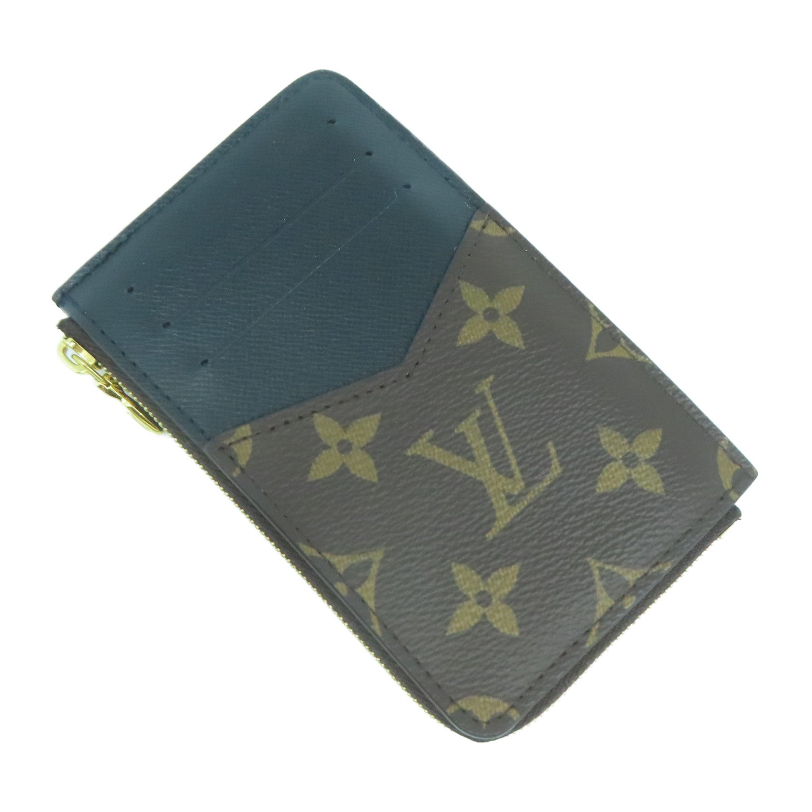 LOUIS VUITTON Monogram Recto Verso金扣卡片套啡色/黑色