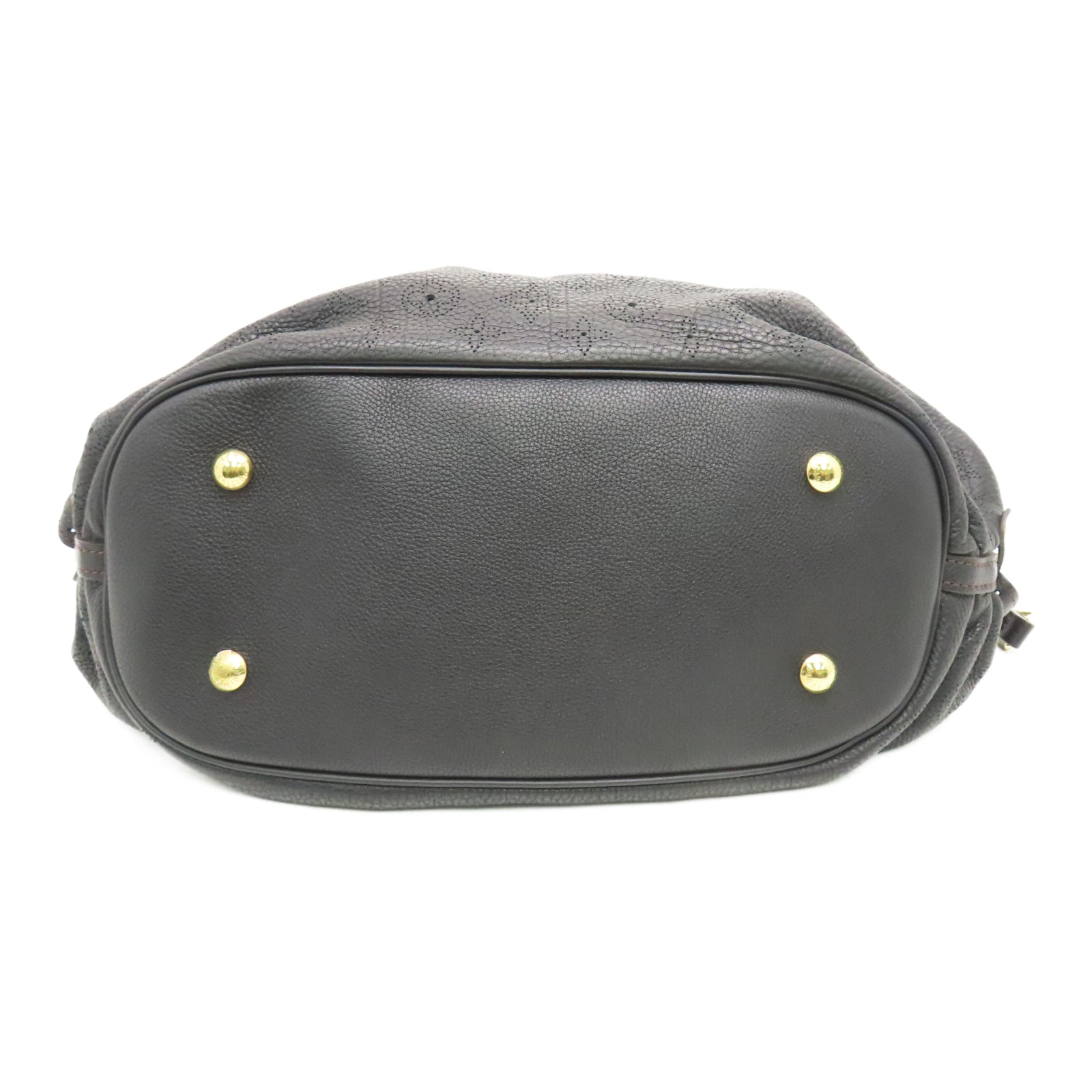 LOUIS VUITTON Mahina Leather XL Gold Buckle Handle Bag Black LOUIS VUITTON Mahina Leather XL Gold Buckle Handle Bag Black