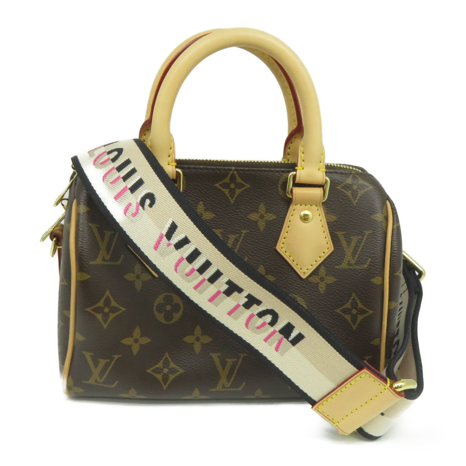 LOUIS VUITTON Monogram Speedy 20金扣手挽肩背兩用袋啡色