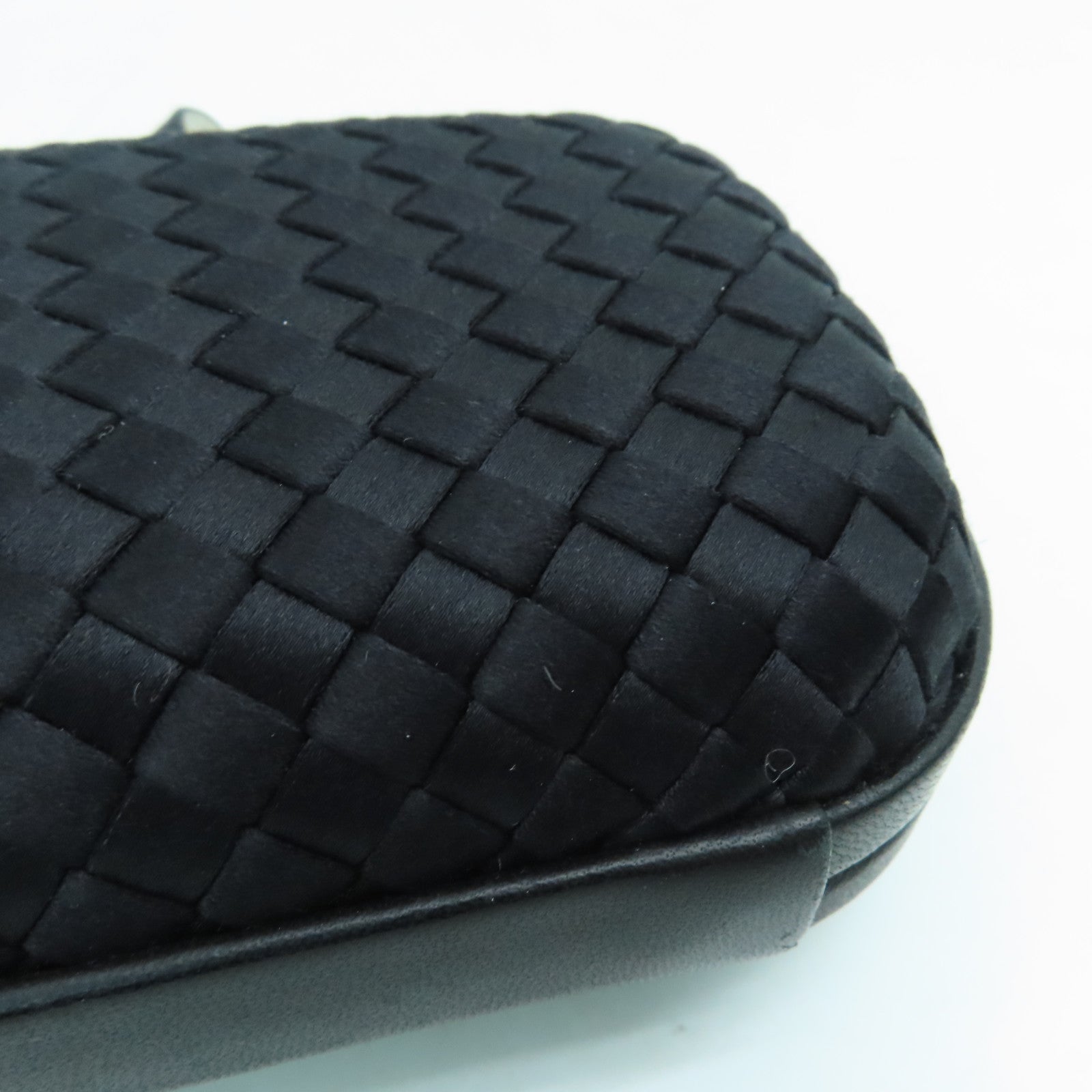BOTTEGA VENETA Satin/皮革Clutch Bag手拿包黑色