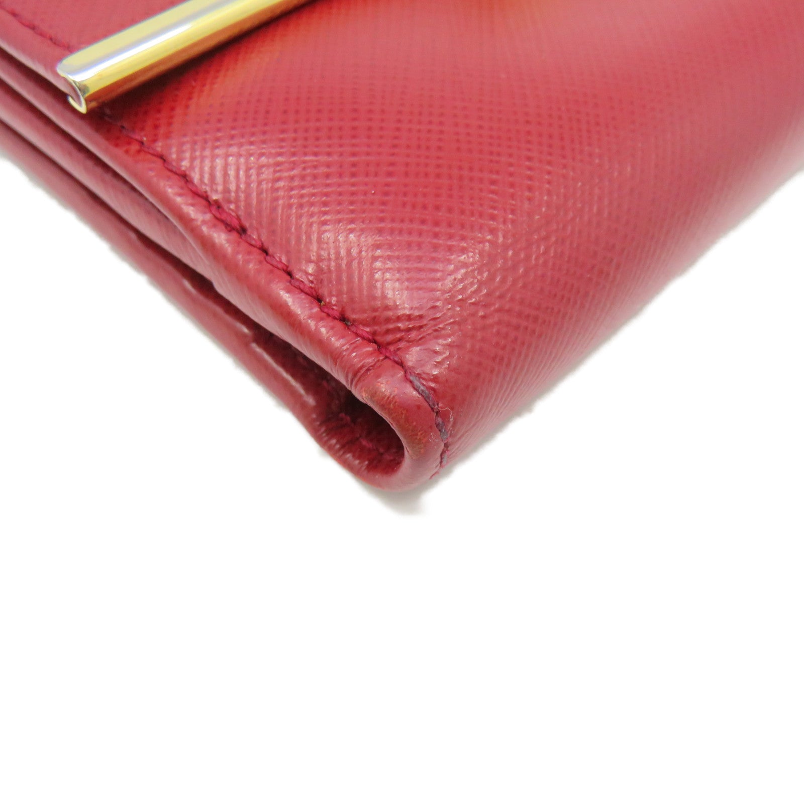 Salvatore Ferragamo 牛皮皮革Short Wallet金扣短錢包紅色