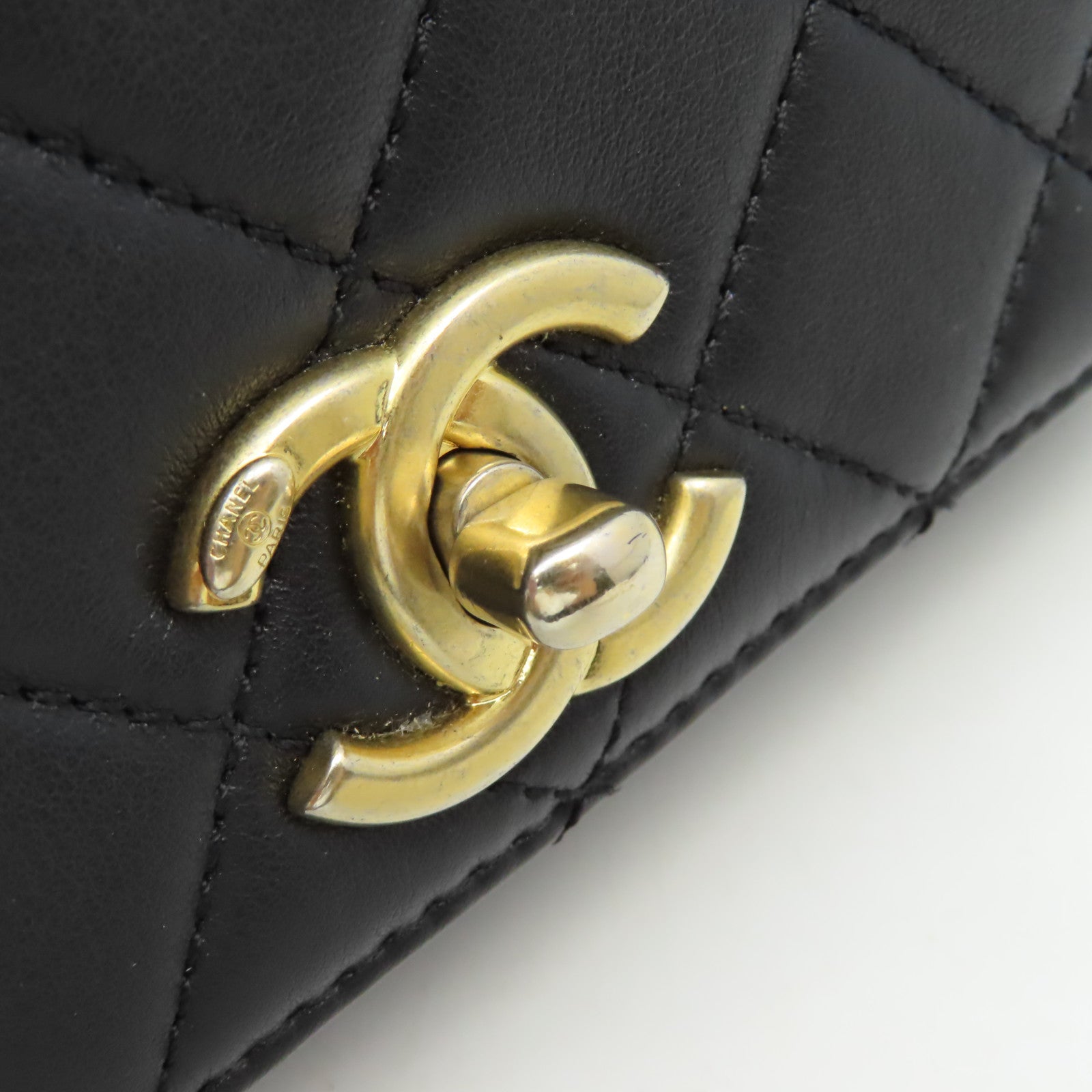 CHANEL 【激減優惠】菱格牛皮皮革2Way Chain Shoulder Bag金扣手挽肩背兩用袋黑色