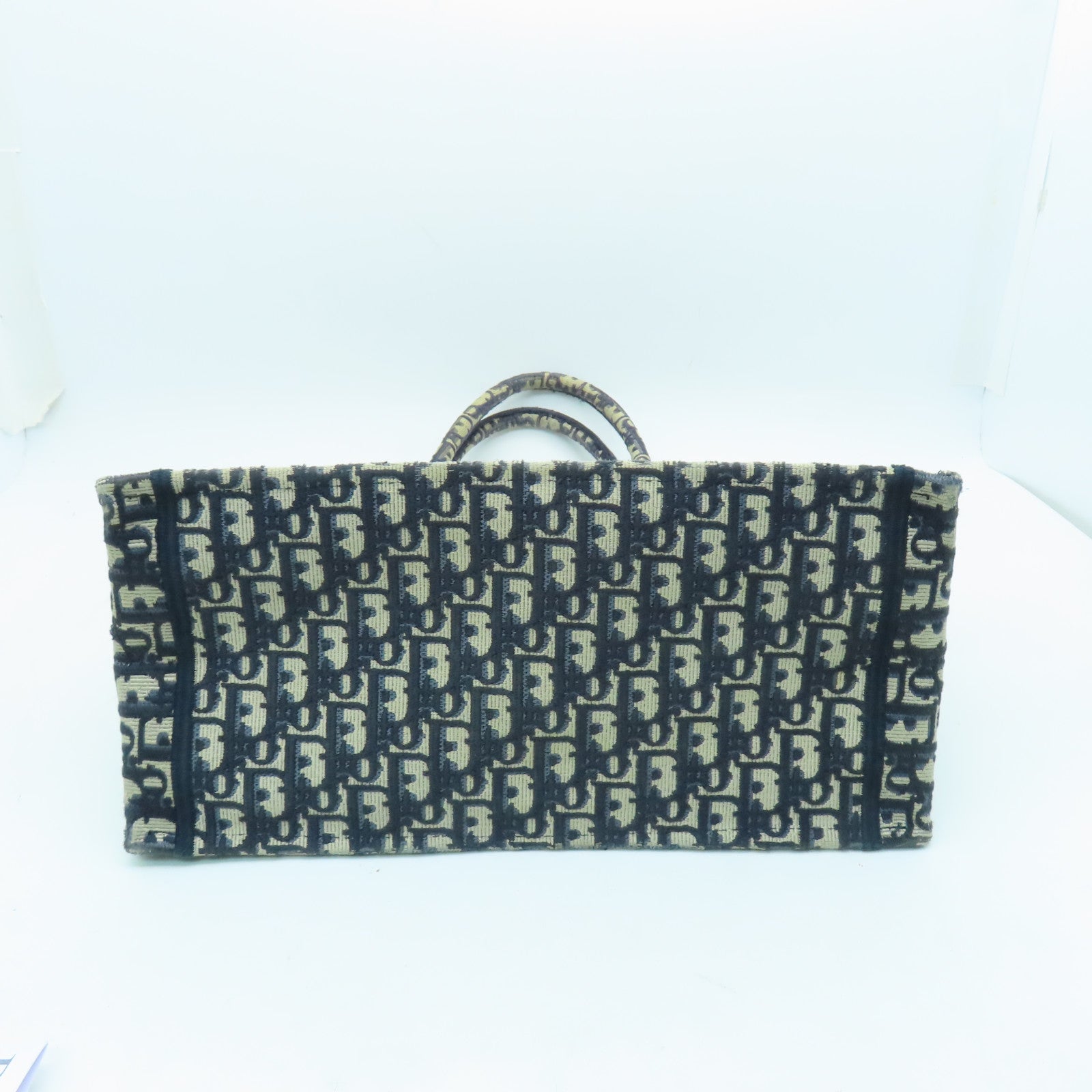Dior Canvas Book Tote Medium Handle Bag Blue