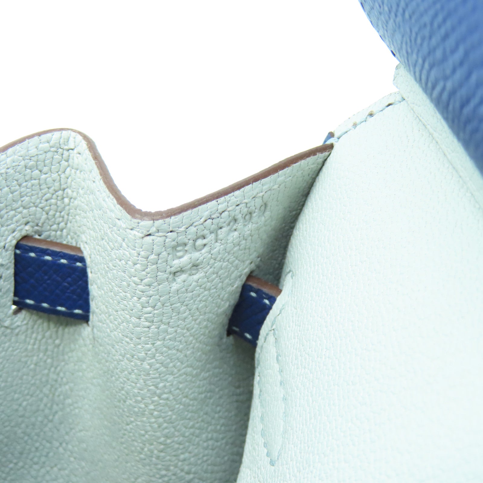 HERMES Epsom皮革Birkin 25 Sellier Special Order金扣手挽袋Bleu Encre墨水藍色