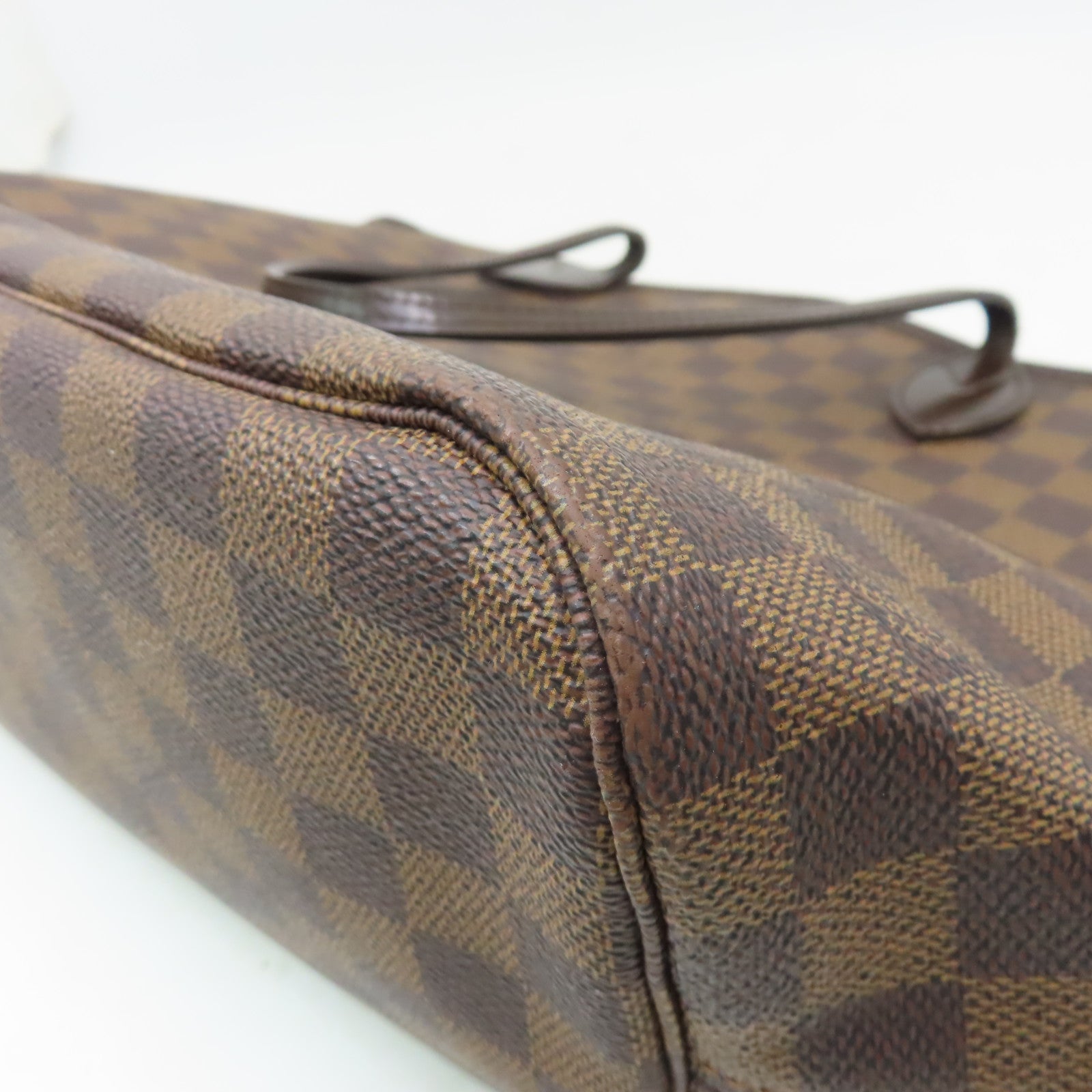 LOUIS VUITTON Damier Neverfull MM金扣肩背袋啡色