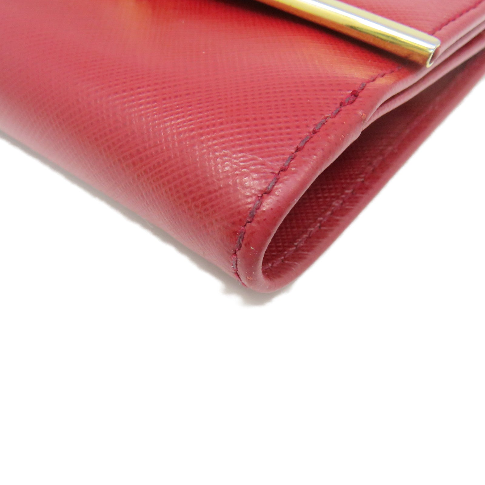 Salvatore Ferragamo 牛皮皮革Short Wallet金扣短錢包紅色
