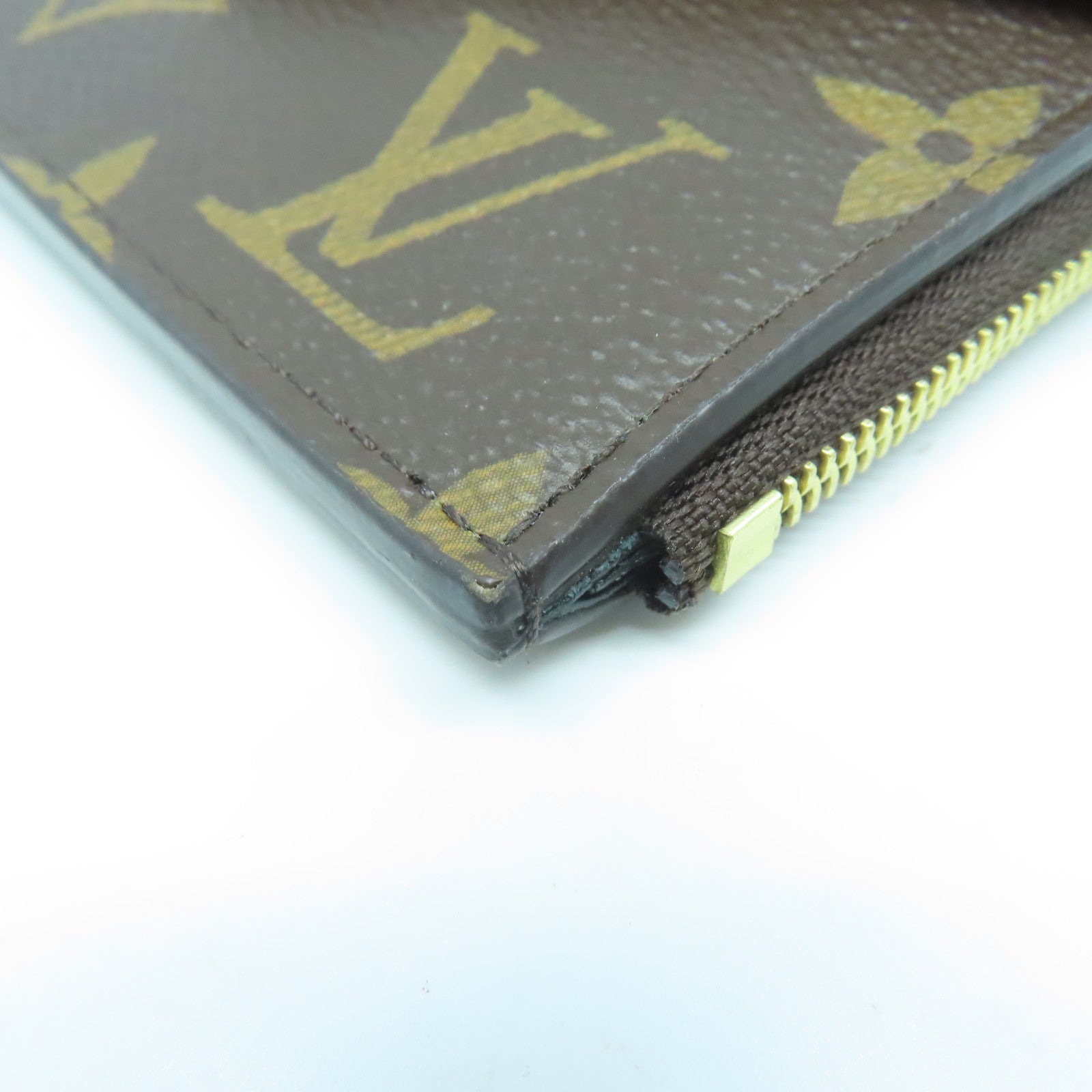 LOUIS VUITTON Monogram Recto Verso金扣卡片套啡色/黑色