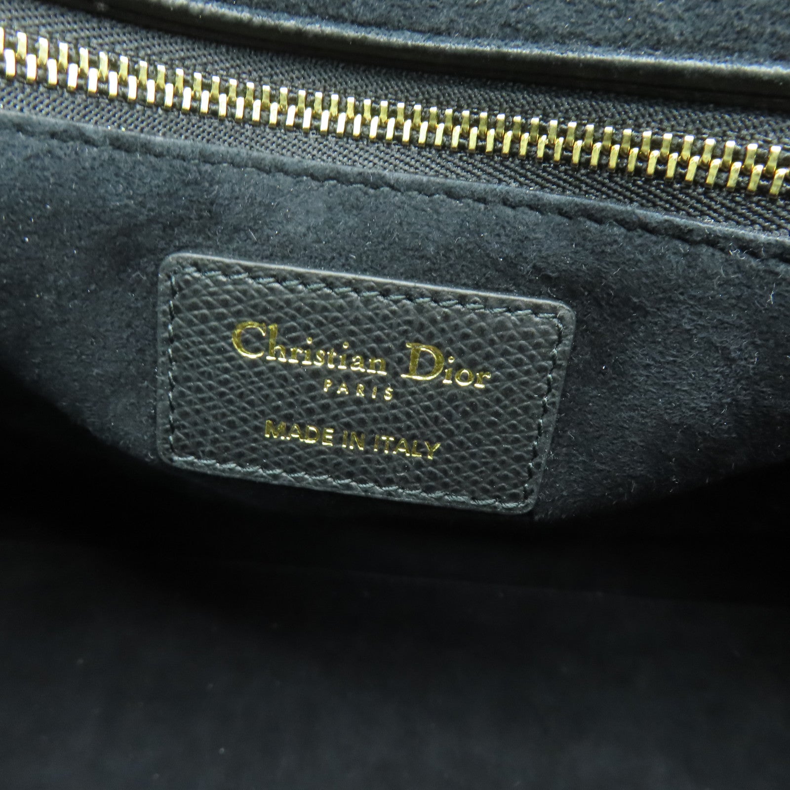Dior 牛皮皮革Lady Dior金扣手挽肩背兩用袋黒色
