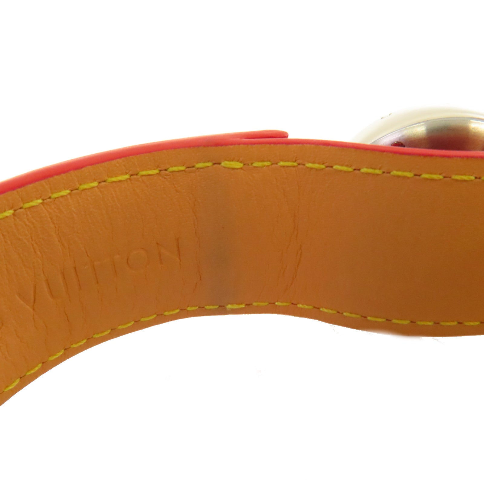 LOUIS VUITTON Monogram Vernis Tambour Lovely Rack Watch不鏽鋼/皮帶石英機芯手錶白色/紅色