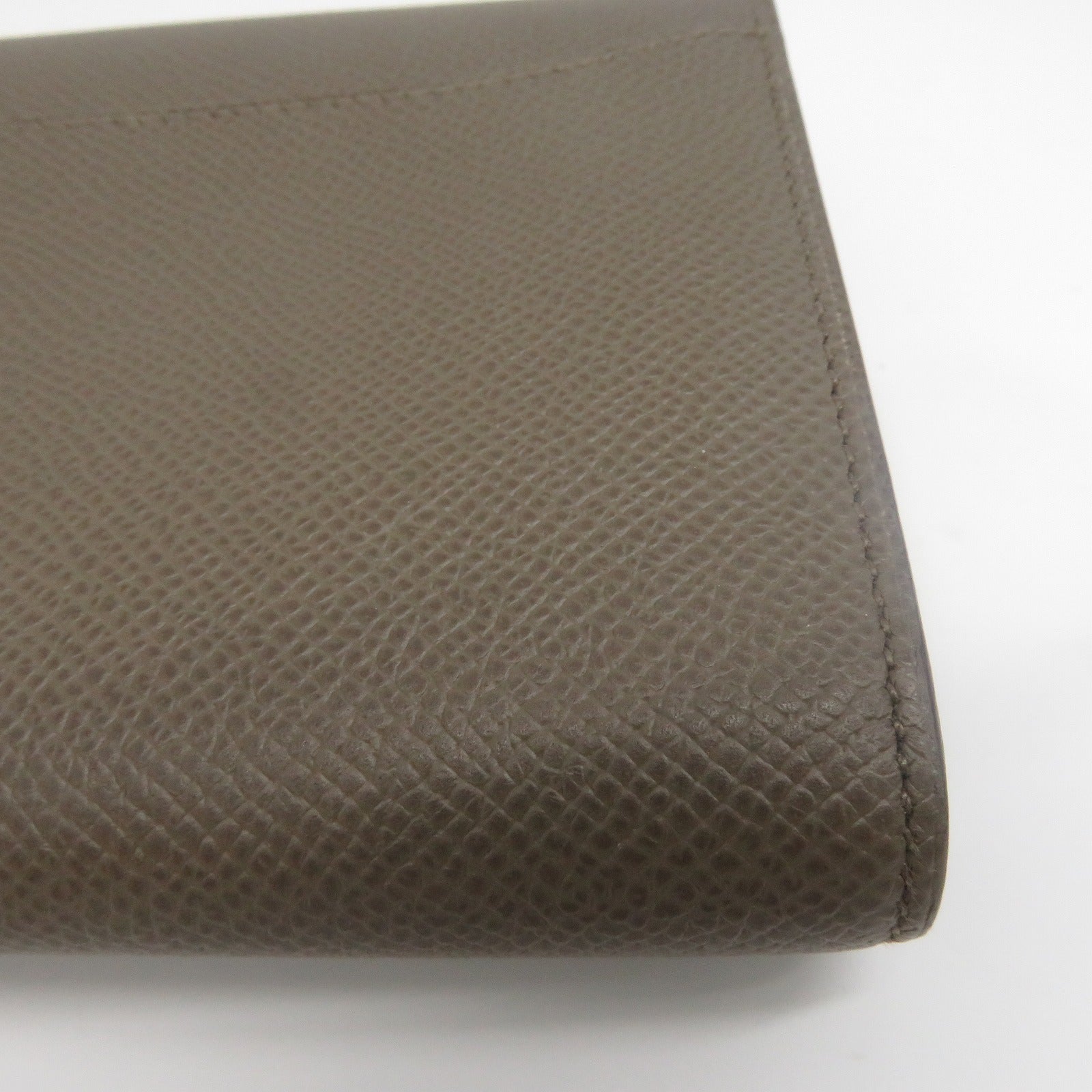 HERMES Epsom皮革Constance Compact Wallet銀扣錢包灰色