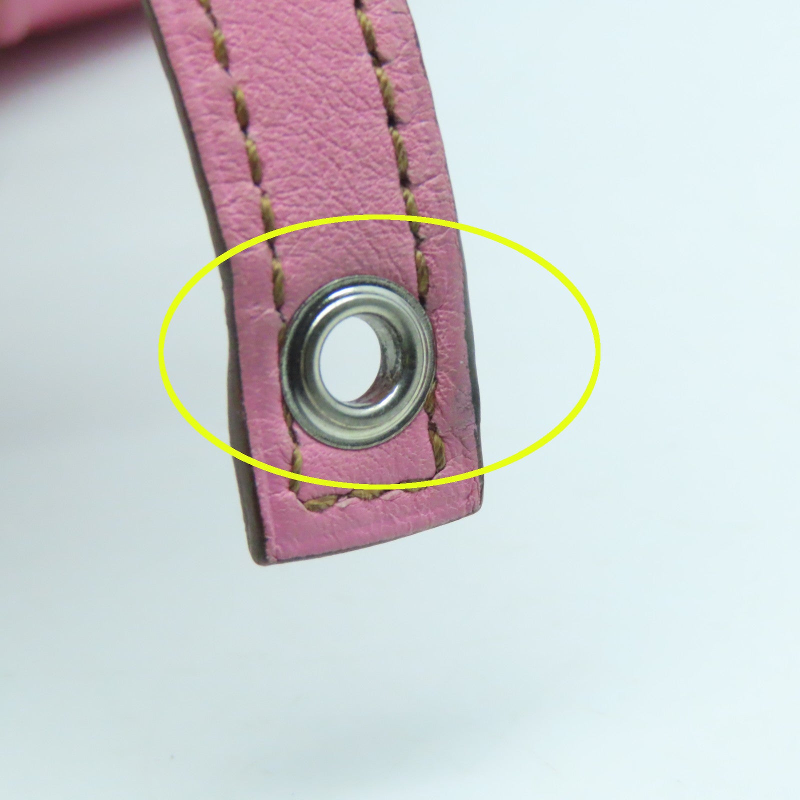 HERMES Evercolor皮革Micro Picotin Lock銀扣手挽袋粉紅色