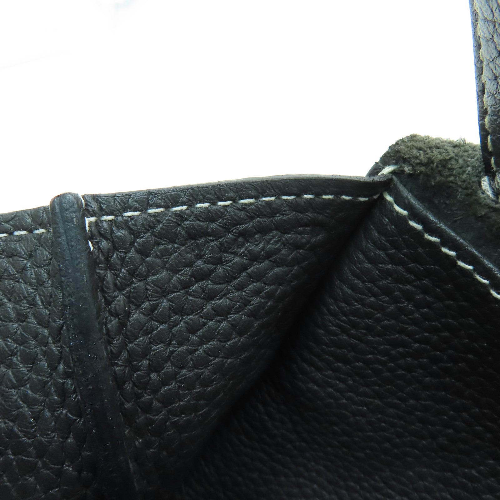 HERMES Clemence皮革Halzan 31銀扣手挽肩背兩用袋黒色
