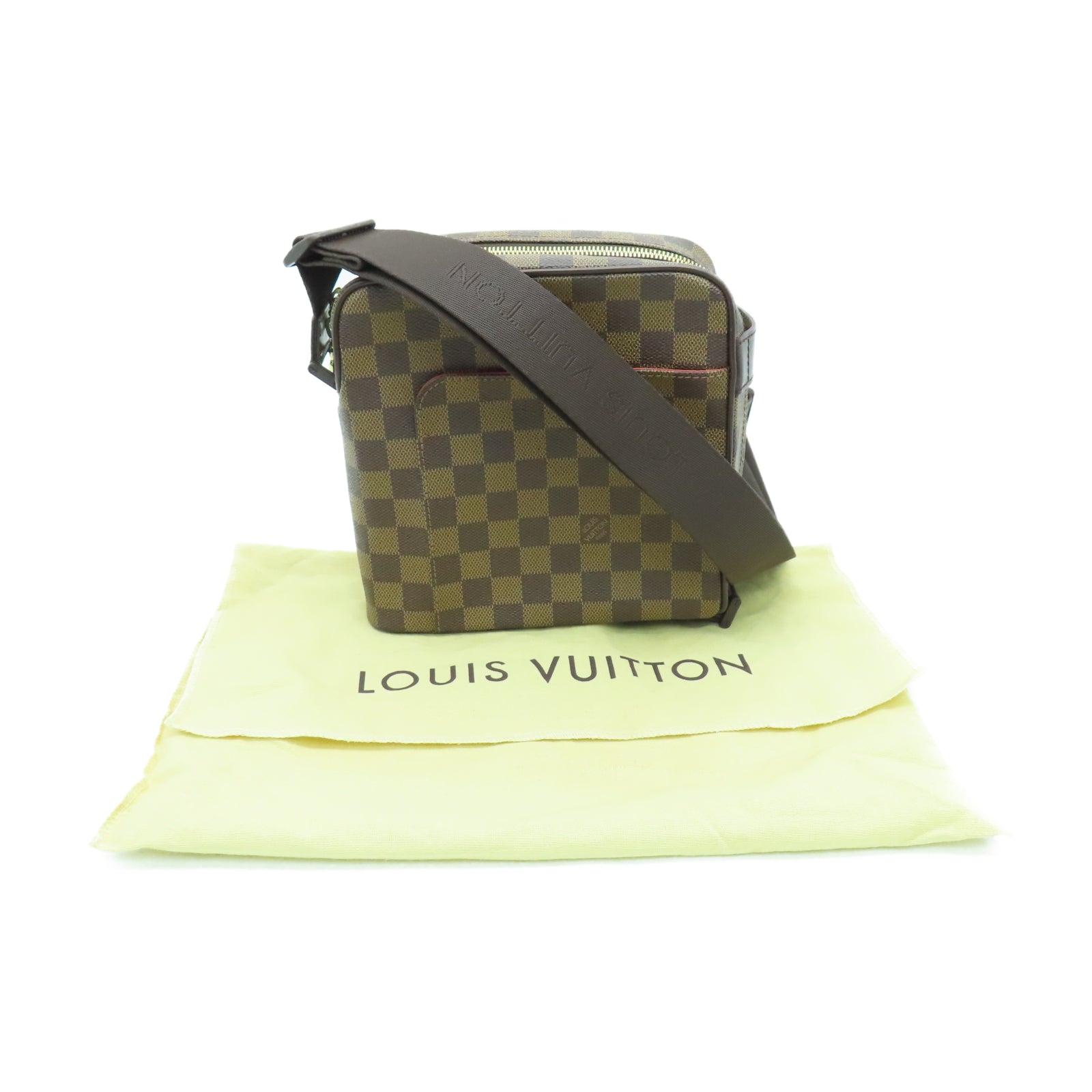 LOUIS VUITTON Damier Olav PM金扣肩背袋棕色