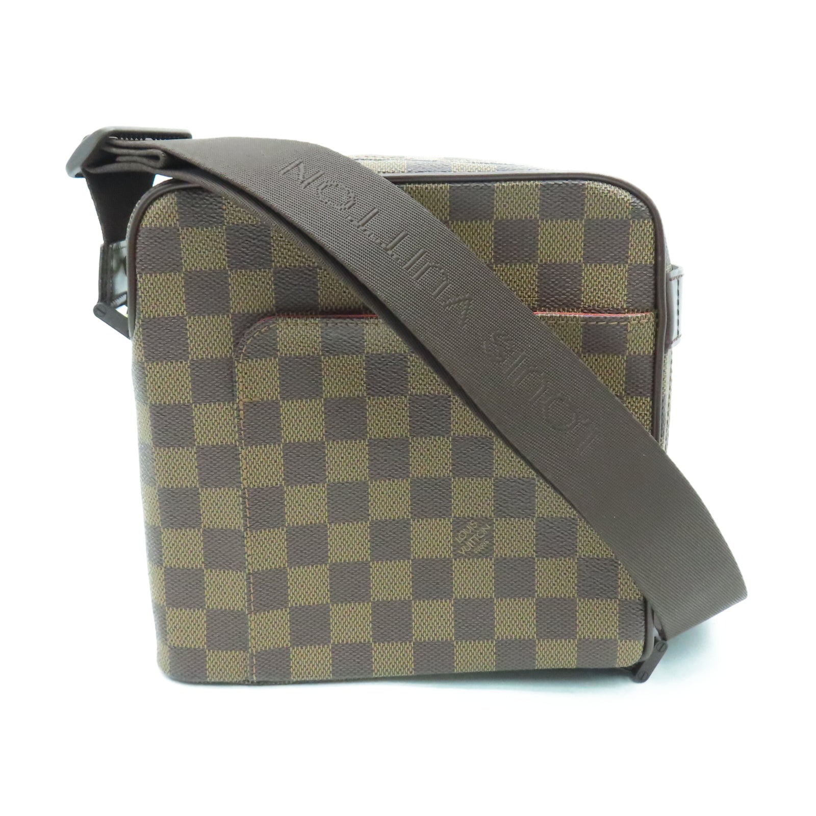 LOUIS VUITTON Damier Olav PM金扣肩背袋棕色