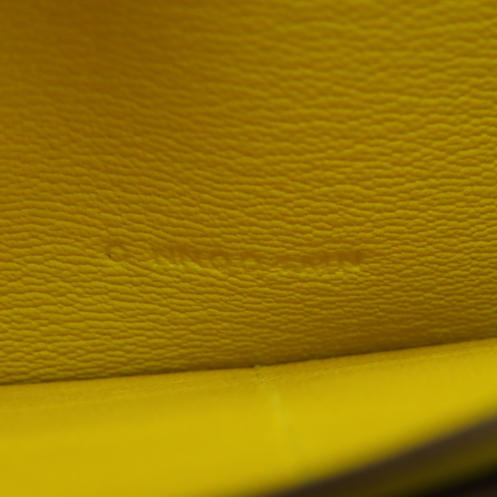 HERMES 鱷魚皮革Kelly Wallet金扣長錢包黃色