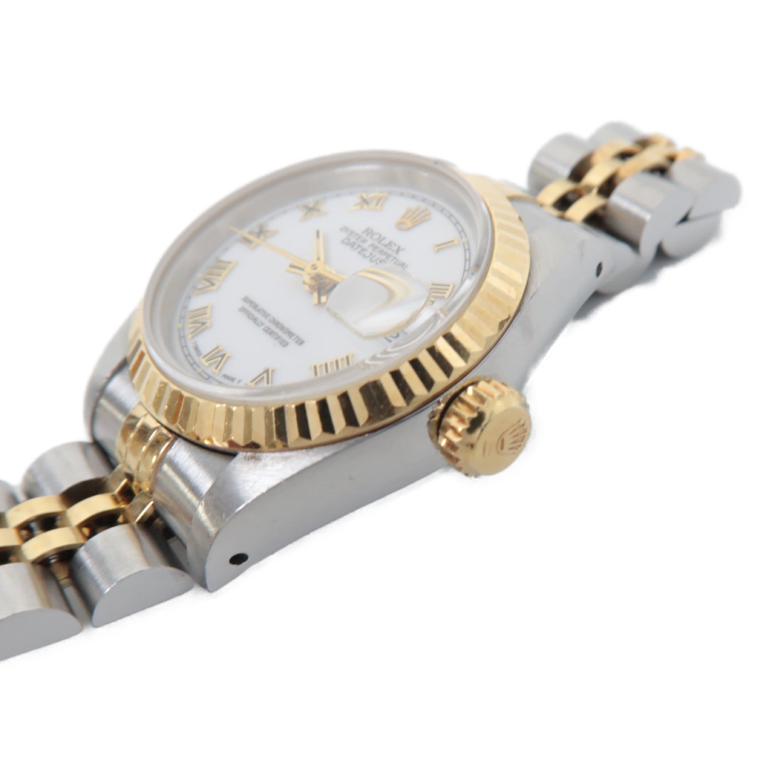 ROLEX Datejust18K黃金/不鏽鋼手錶自動機芯白色